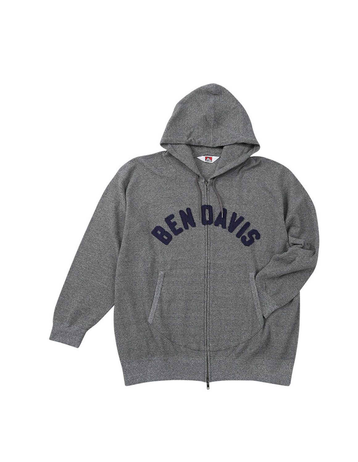 大きいサイズ パーカー メンズ フルジップ BEN DAVIS(ベン デイビス) ワッフル ワッペン ストレッチ サイドポケット フード 3L 4L 5L 6L カジュアル 春 秋 冬 | BEN DAVIS | 02