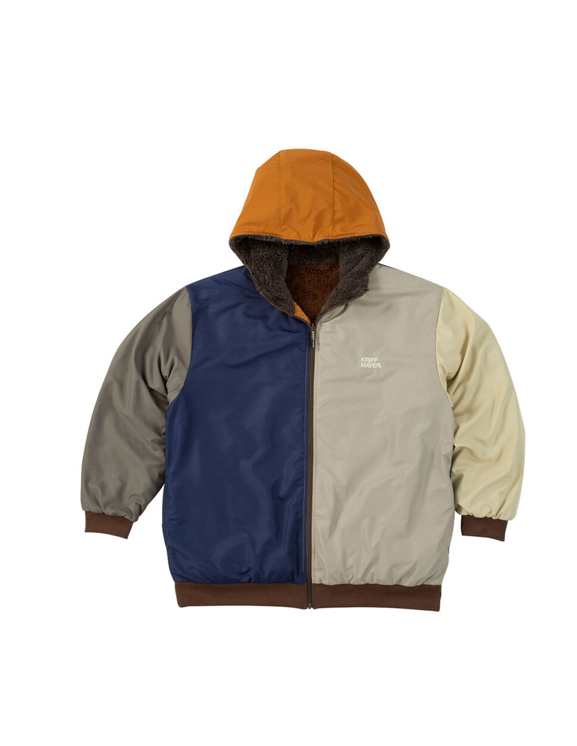 大きいサイズ パーカー メンズ フルジップジャケット KRIFF MAYER(クリフメイヤー) リバーシブル 2WAY ボアフリース スタンドカラー フード カジュアル | KRIFF MAYER | 01