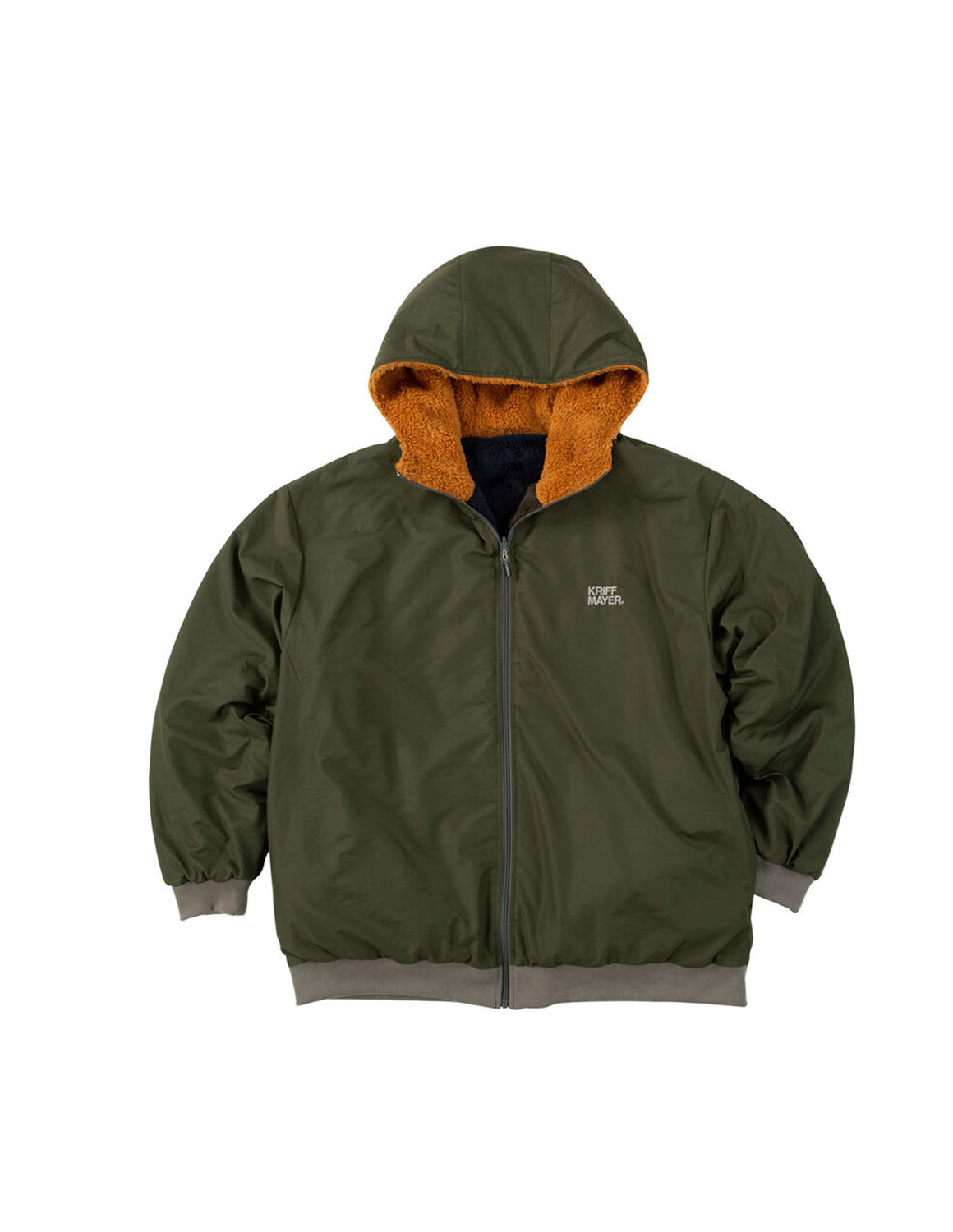 大きいサイズ パーカー メンズ フルジップジャケット KRIFF MAYER(クリフメイヤー) リバーシブル 2WAY ボアフリース スタンドカラー フード カジュアル | KRIFF MAYER | 02