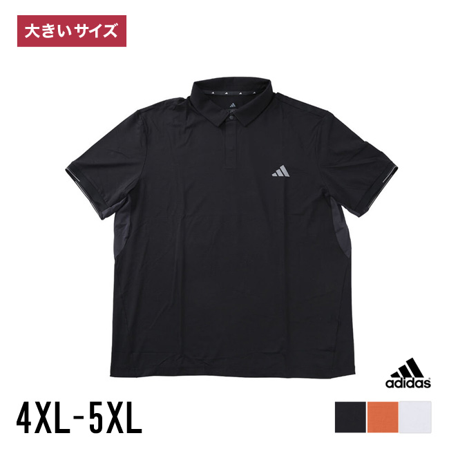 大きいサイズ ポロシャツ メンズ 半袖 adidas golf(アディダスゴルフ) 接触冷感 ユニバーサルベンチレーション UPF50+ ストレッチ 4XL 5XL カジュアル 白 橙 黒 | ADIDAS GOLF