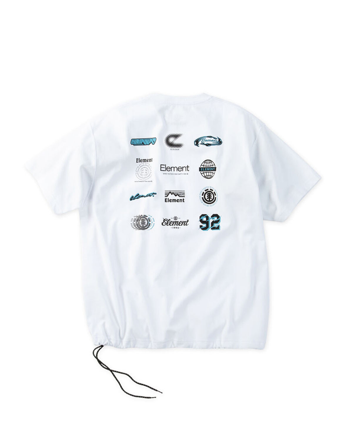 大きいサイズ 半袖Tシャツ カットソー メンズ ELEMENT(エレメント) DRY&HEAVY AUTHENTIC 裾ドローコード バックプリント 3L 4L 5L 6L カジュアル 白 黒 | ELEMENT | 01