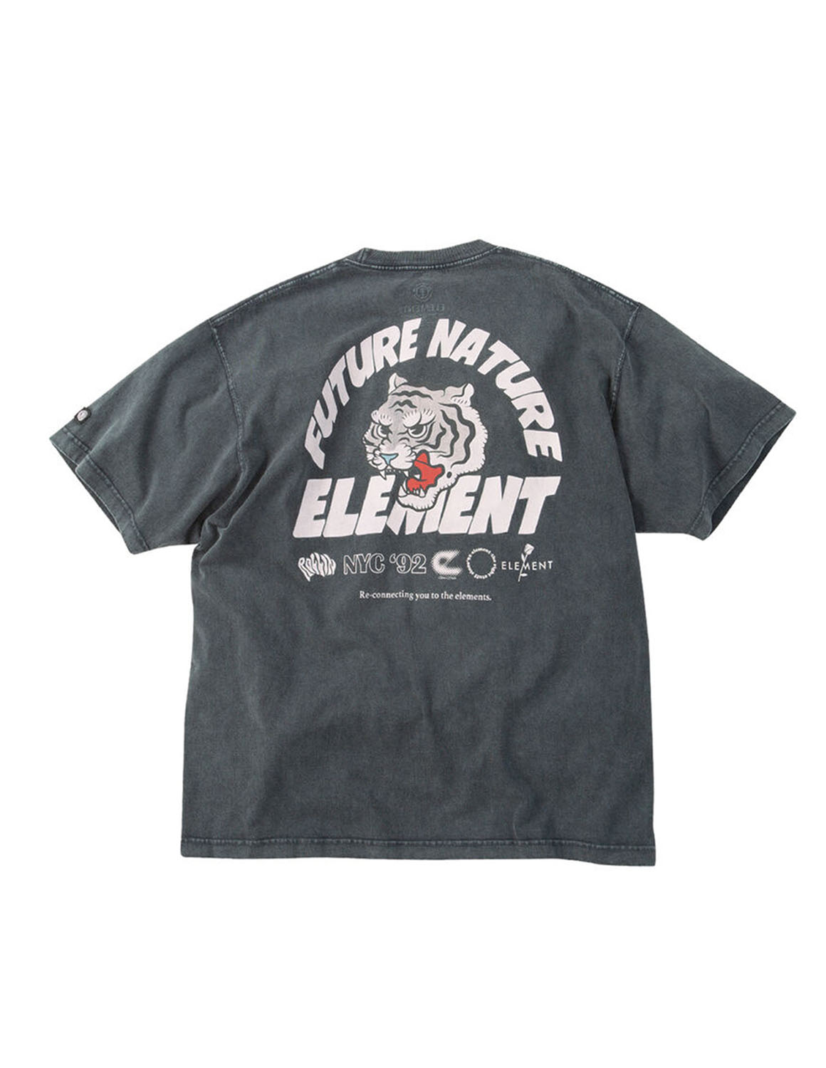 大きいサイズ 半袖Tシャツ カットソー メンズ ELEMENT(エレメント) TIGER バックプリント 3L 4L 5L 6L カジュアル 灰色 黒 春 夏 秋 | ELEMENT | 01