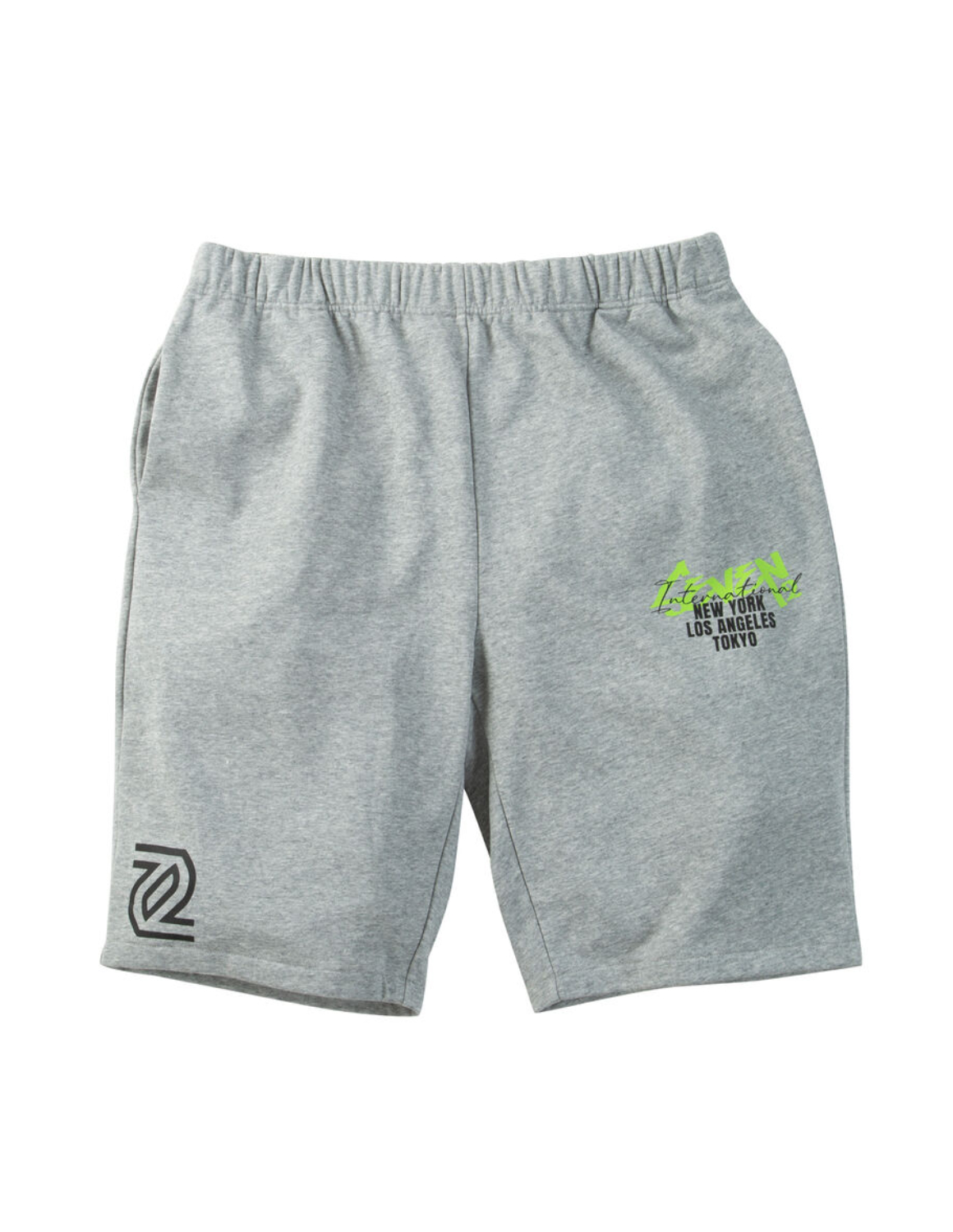 大きいサイズ ハーフパンツ メンズ SEVEN2(セブンツー) 裏毛 スウェット プリント ワッペン カジュアル 3L 4L 5L 6L 8L 緑 灰色 黒 春 夏 秋 | SEVEN2 | 01