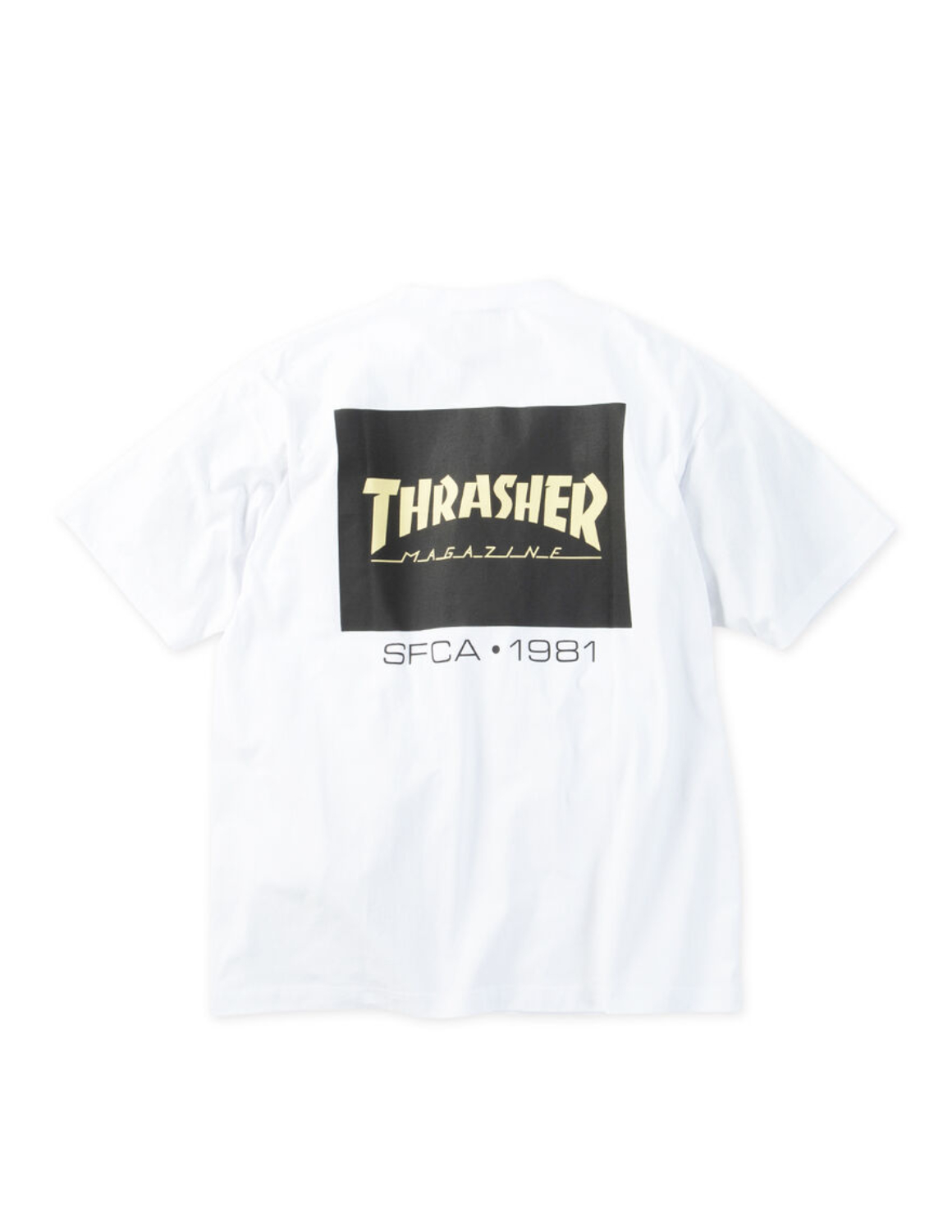 大きいサイズ 半袖 Tシャツ カットソー メンズ THRASHER(スラッシャー) ボックスロゴ バックプリント カジュアル 3L 4L 5L 6L 8L 白 黒 春 夏 秋 | THRASHER | 01