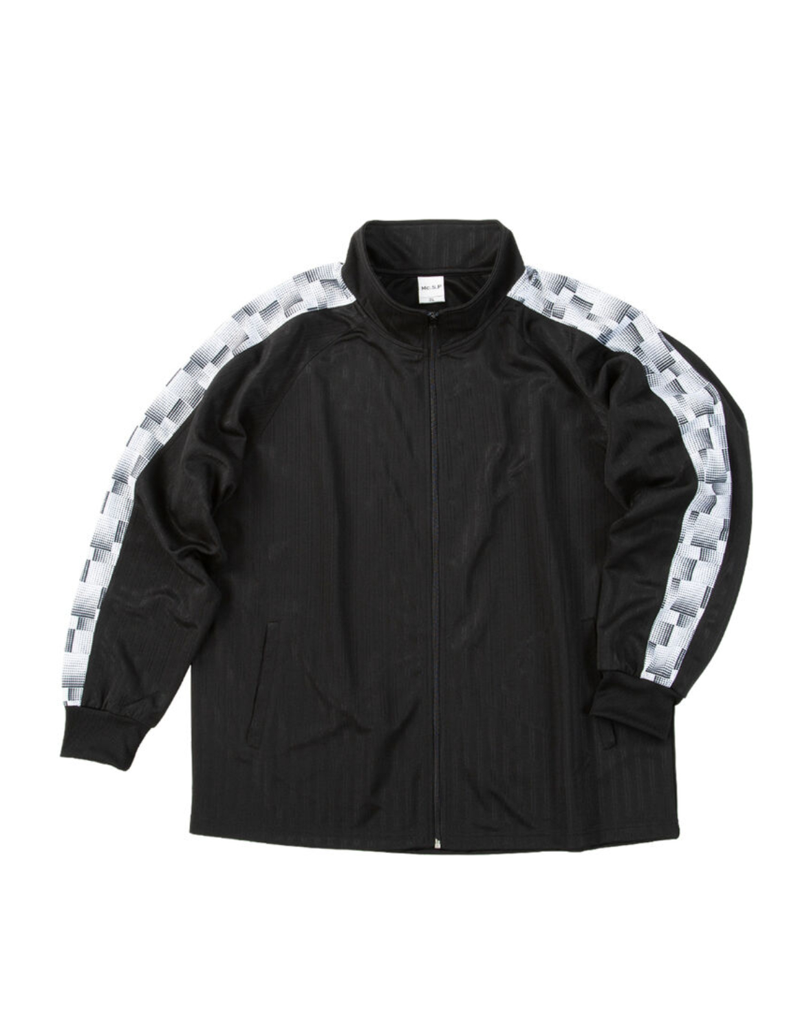 大きいサイズ 長袖 ジャージ 上下セット メンズ ハーフトーンドット 切替 フルジップ スタンドカラー サイドポケット シャドーストライプ カジュアル |  | 05