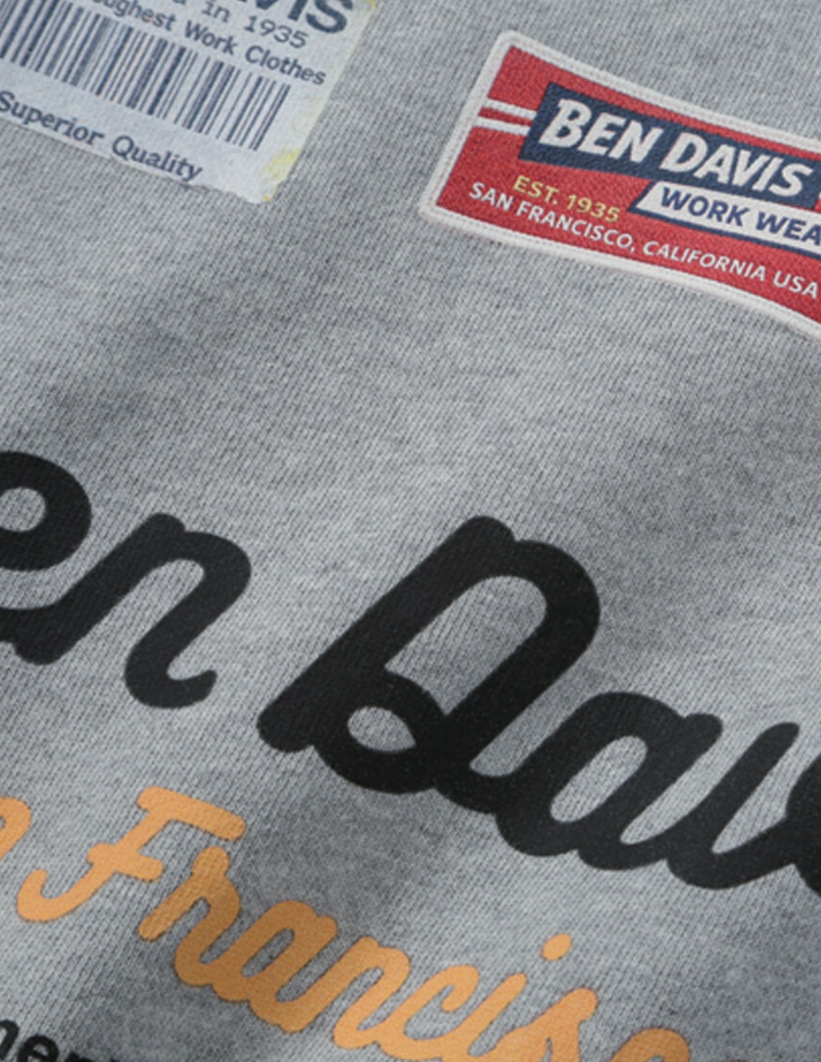 大きいサイズ 長袖 メンズ スウェット トップス BEN DAVIS(ベン デイビス) ラベルロゴ クルーネック バックプリント 裏起毛 刺繍 リブ(袖口・裾) カジュアル | BEN DAVIS | 07