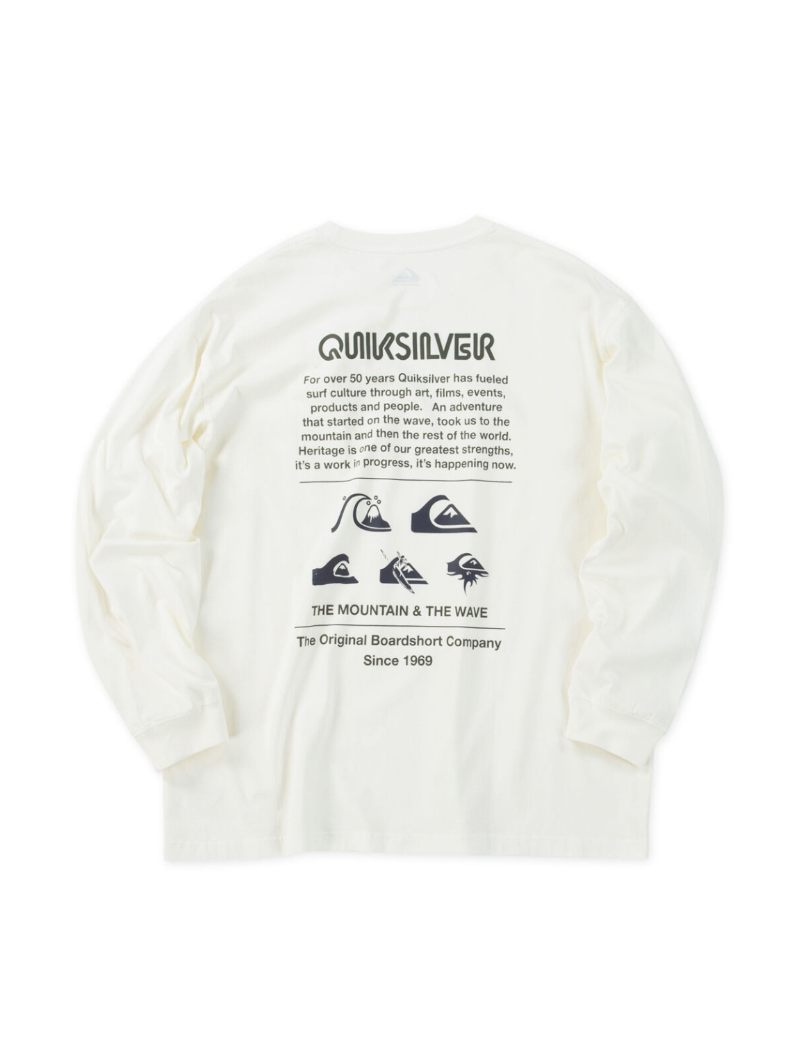 大きいサイズ 長袖Tシャツ カットソー メンズ Quiksilver(クイックシルバー) DNA POCKET バックプリント 胸ポケット リブ(袖口) カジュアル 3L 4L 5L 6L 白 黒 | Quiksilver | 01