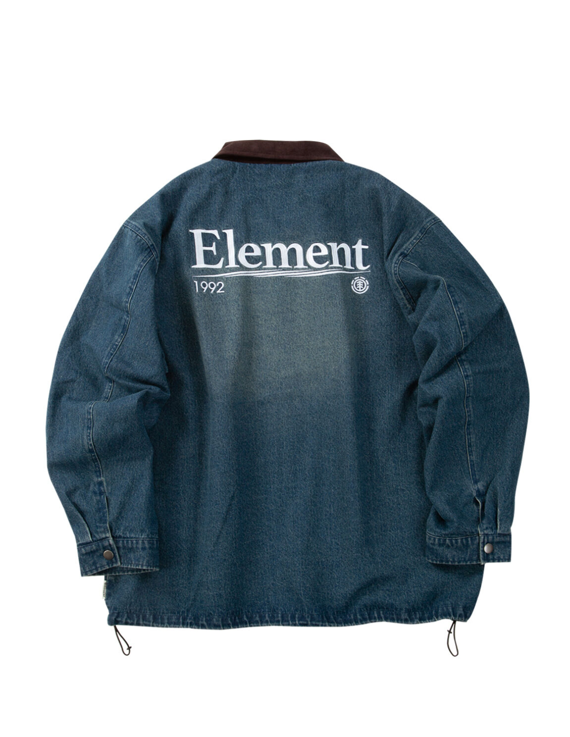 大きいサイズ メンズ デニムジャケット ELEMENT(エレメント) DENIM FIELD フルジップ サイドポケット 背面刺繍 裾ドローコード カジュアル 3L 4L 5L 6L 青 黒 | ELEMENT | 03