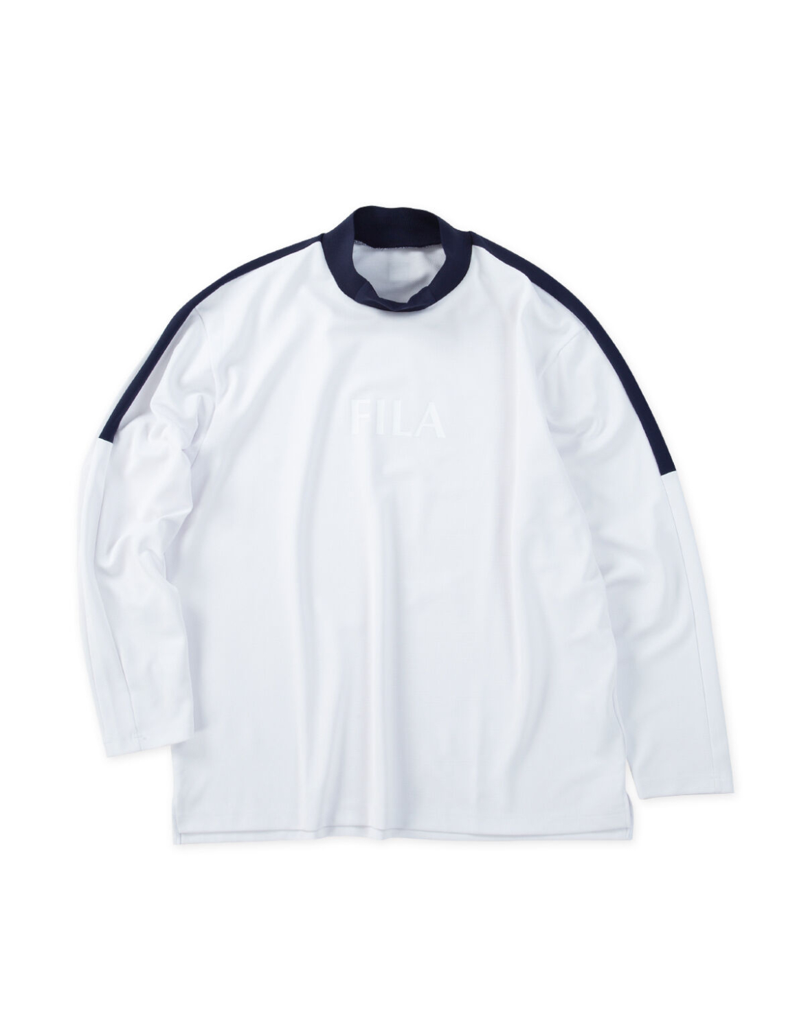 大きいサイズ 長袖 Tシャツ カットソー メンズ FILA GOLF(フィラゴルフ) 鹿の子調 ストレッチ モックネック プリント 刺繍 吸汗速乾 UVカット スポーツ | FILA GOLF | 01