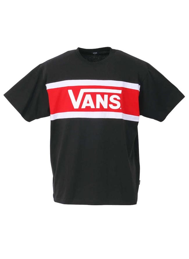 大きいサイズ 半袖Tシャツ カットソー メンズ クルーネック VANS (バンズ) カラーパネル 3L 4L 5L カジュアル 黒 白 春 夏 秋 冬 | VANS | 01