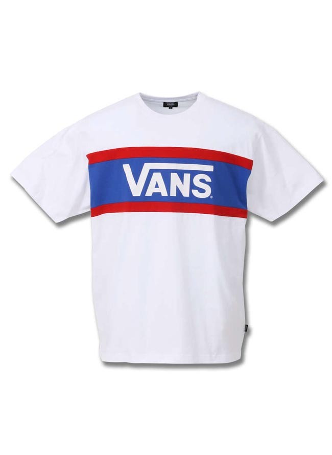 大きいサイズ 半袖Tシャツ カットソー メンズ クルーネック VANS (バンズ) カラーパネル 3L 4L 5L カジュアル 黒 白 春 夏 秋 冬 | VANS | 02