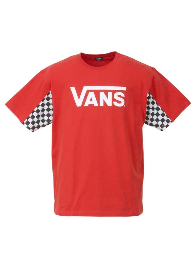 大きいサイズ 半袖Tシャツ カットソー メンズ クルーネック VANS (バンズ) チェッカースリーブ 3L 4L 5L 6L カジュアル 黒 赤 春 夏 秋 冬 | VANS | 02