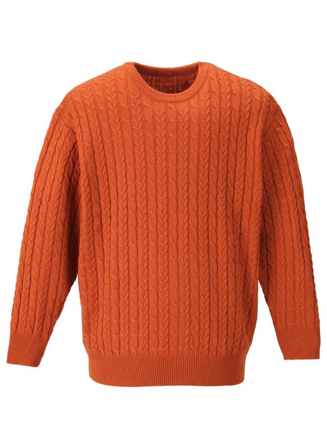 大きいサイズ ニット セーター メンズ クルーネック アクリル 3L 4L 5L 6L カジュアル 橙 黒 白 秋 冬 |  | 03