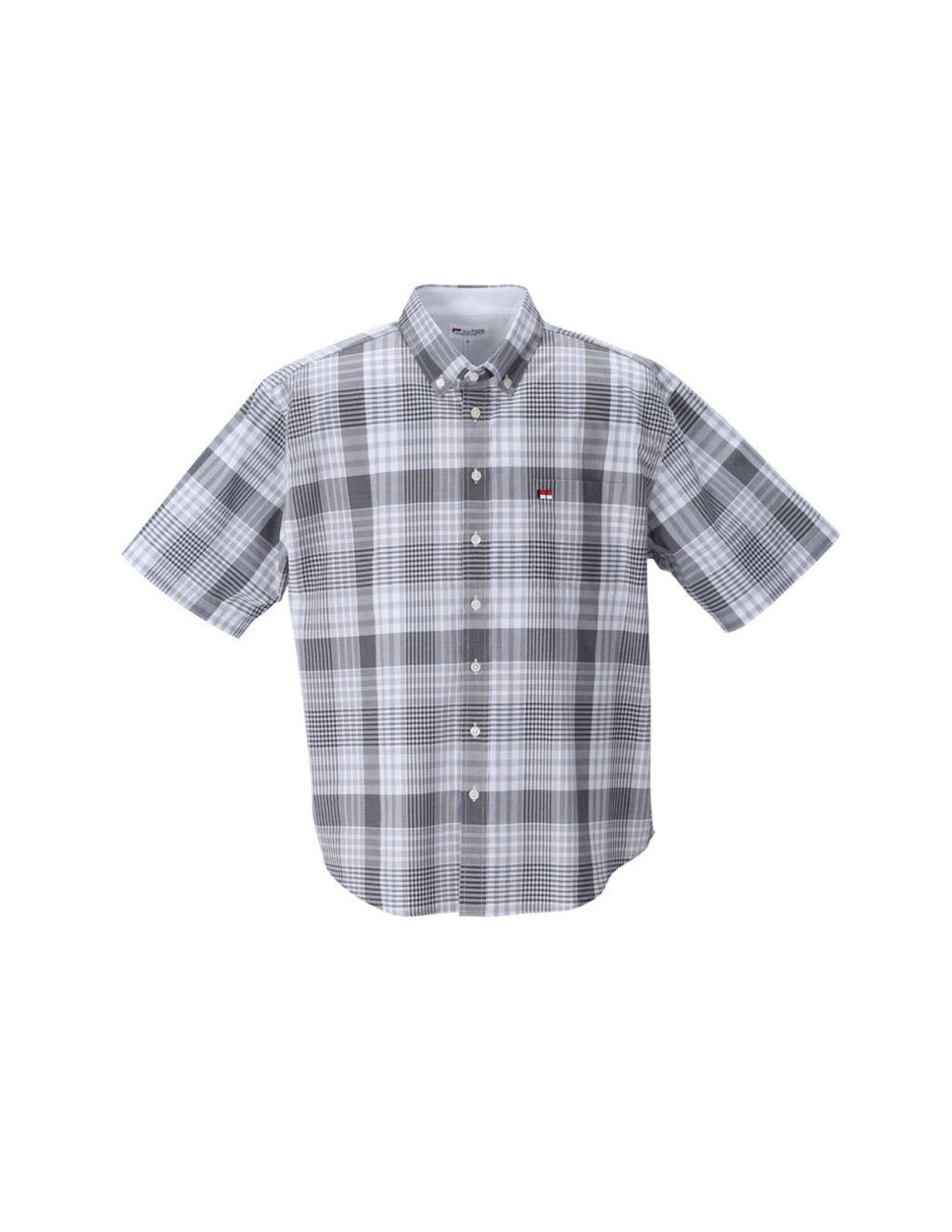 大きいサイズ 半袖シャツ カジュアルシャツ メンズ ボタンダウン H by FIGER (エイチバイフィガー) チェック 刺繍 3L 4L 5L 6L 8L  カジュアル 青 灰 春 夏 秋 |  | 02