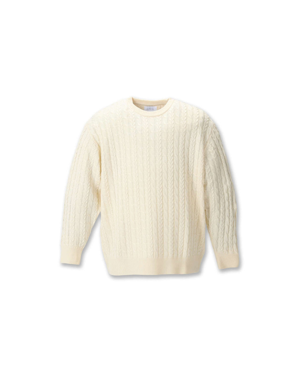 大きいサイズ ニット セーター メンズ 7G Timely Warning (タイムリーワーニング) ケーブル クルーニット 3L 4L 5L 6L  カジュアル 白 赤 黒 春 秋 冬 |  | 01