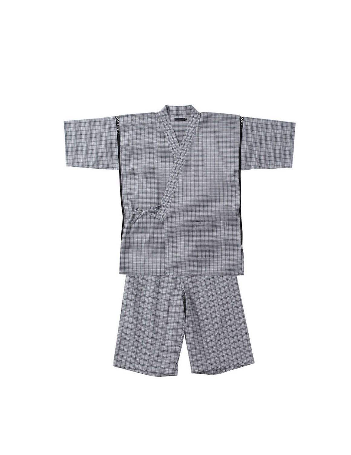 大きいサイズ 甚平 メンズ 3L 4L 5L 6L 7L カジュアル 春 夏 秋 パジャマ ルームウェアしじら無地調格子 父の日 ギフト 白 紺 黒 |  | 01