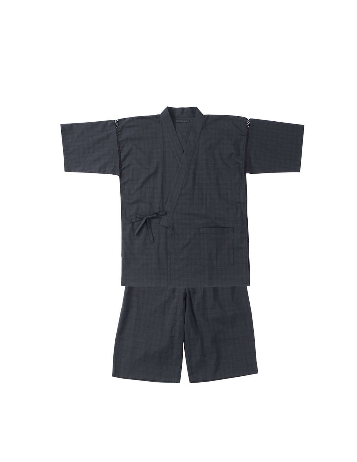 大きいサイズ 甚平 メンズ 3L 4L 5L 6L 7L カジュアル 春 夏 秋 パジャマ ルームウェアしじら無地調格子 父の日 ギフト 白 紺 黒 |  | 03