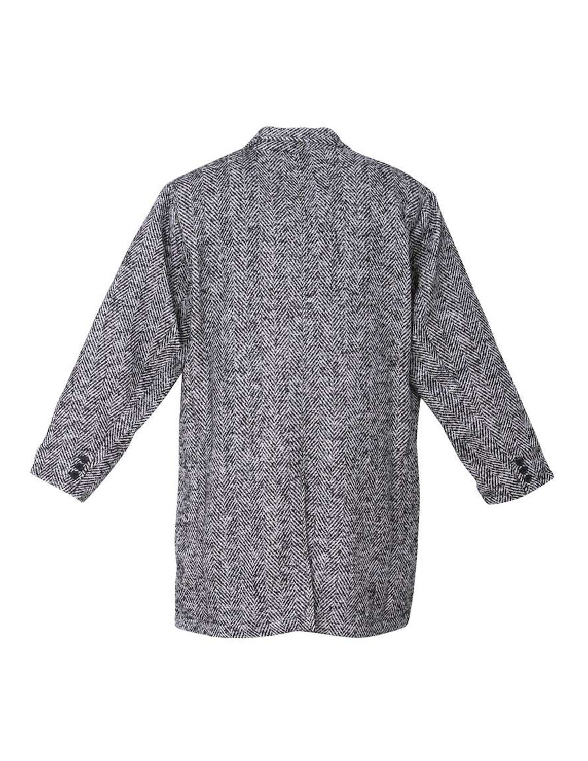 大きいサイズ チェスターコート メンズ  in the attic (インジアティック) ヘリンボーン ツイード センターベント 3L 4L 5L 6L  カジュアル 白 黒 春 秋 冬 |  | 07
