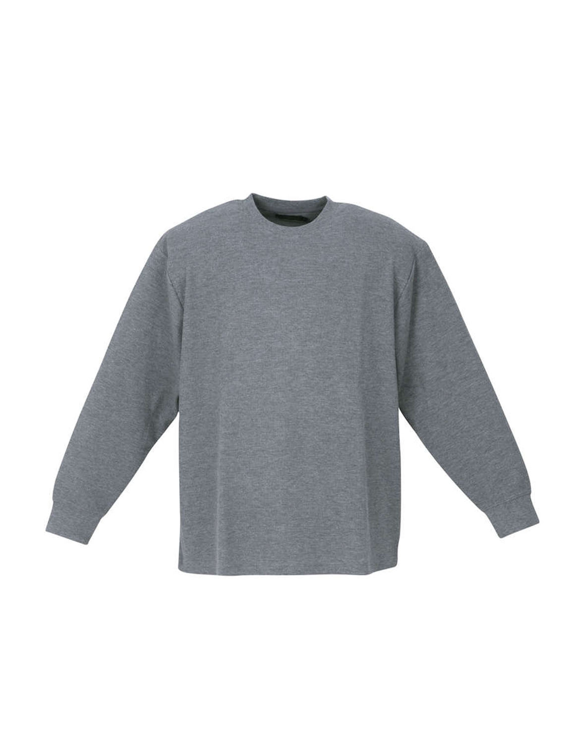 大きいサイズ 長袖Tシャツ メンズ クルーネック  ワッフル生地 デオドランテープ 消臭 抗菌 袖口リブ 3L 4L 5L 6L 7L 8L カジュアル 白 灰色 黒 春 秋 冬 |  | 02