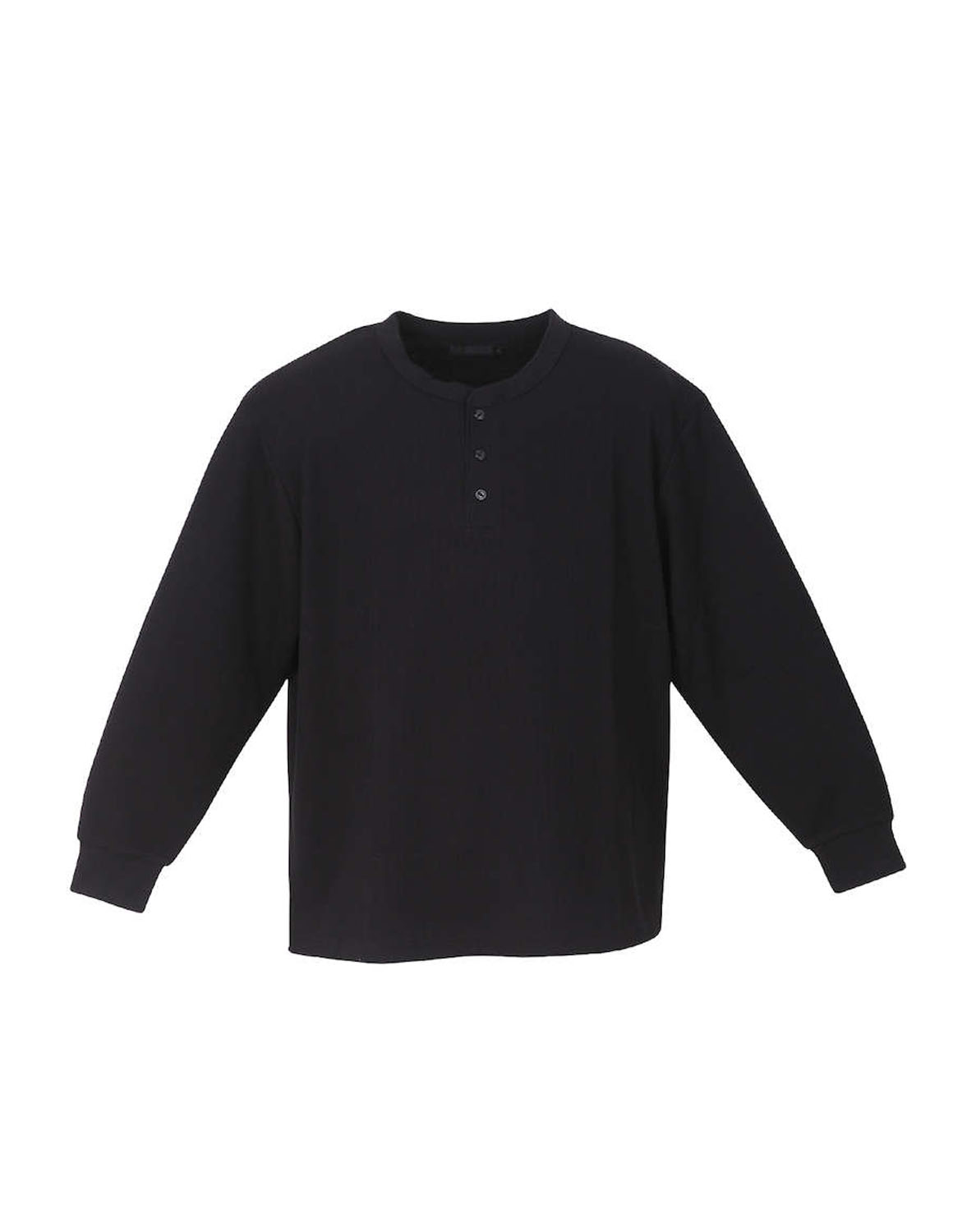 大きいサイズ 長袖Tシャツ メンズ ヘンリーネック  ワッフル生地 デオドランテープ 消臭 抗菌 袖口リブ 3L 4L 5L 6L 7L 8L カジュアル 白 灰色 黒 春 秋 冬 |  | 03