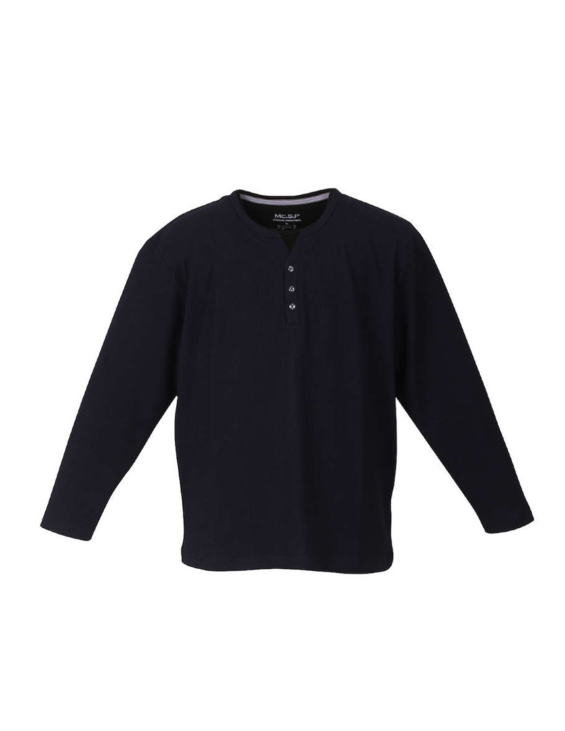 大きいサイズ 長袖Tシャツ カットソー メンズ Yヘンリー  裏起毛 フェイクレイヤード 3L 4L 5L 6L 7L 8L カジュアル 灰色 紺 春 秋 冬 |  | 01