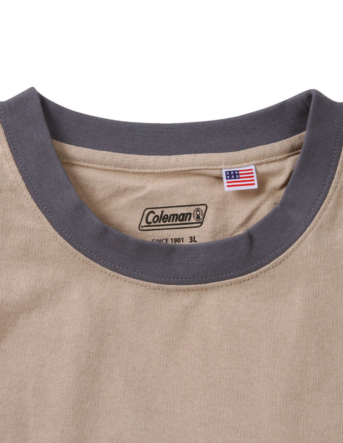 大きいサイズ 半袖 Tシャツ メンズ 3L 4L 5L 6L 7L 8L カジュアル 肌色 灰色 春 夏 秋 Coleman コールマン USAコットン 胸ポケット付 ワッペン クレイジー | Coleman | 03