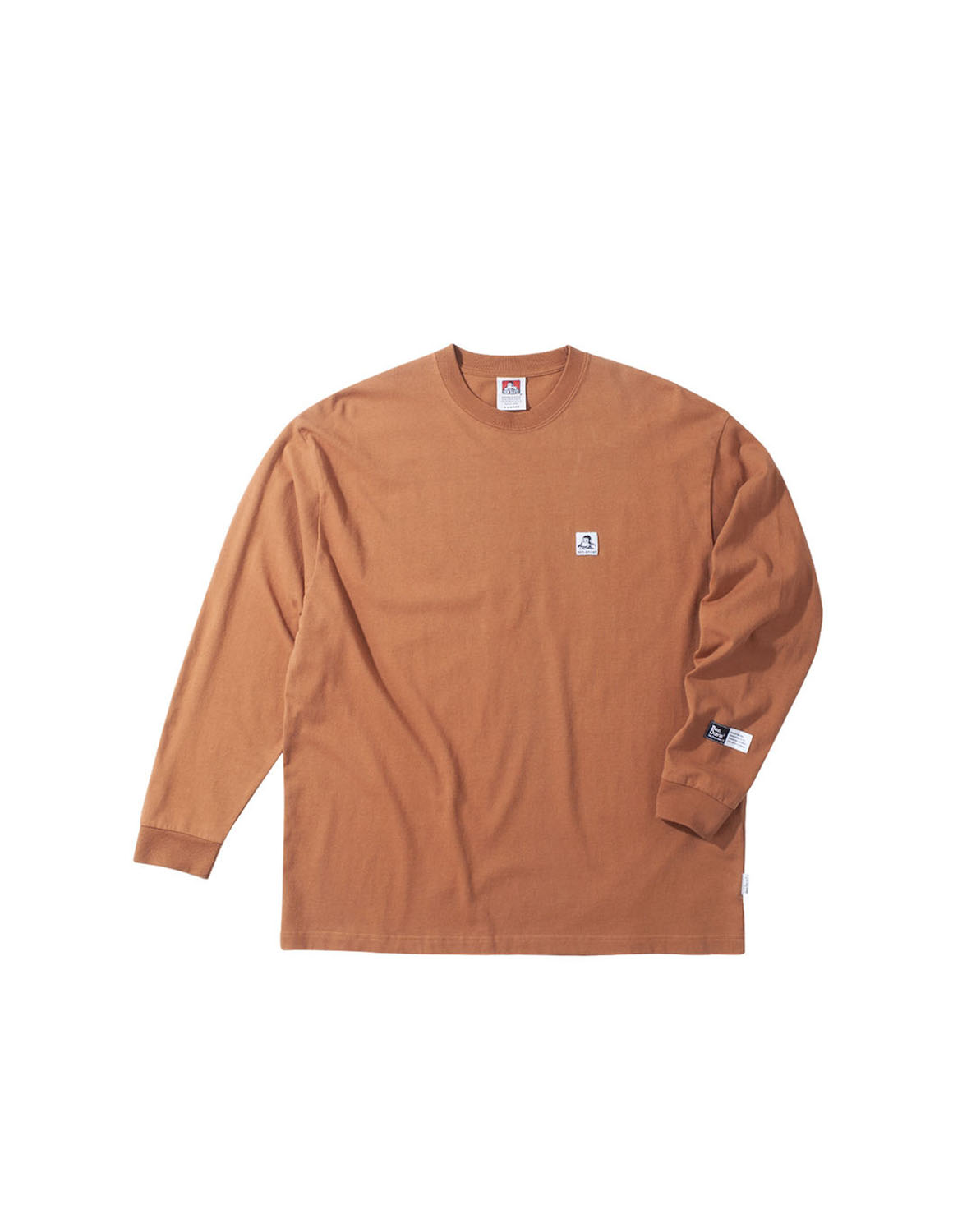 大きいサイズ 長袖Tシャツ カットソー メンズ  BEN DAVIS 3L 4L 5L 6L カジュアル 茶色 黒 春 秋 冬 バックプリント 袖ピスネーム ロゴ 袖口リブ | BEN DAVIS | 01