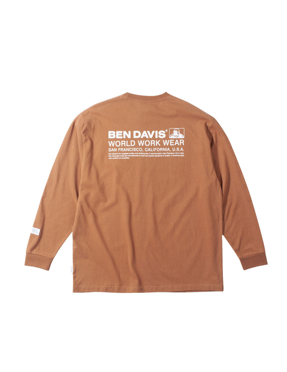 大きいサイズ 長袖Tシャツ カットソー メンズ  BEN DAVIS 3L 4L 5L 6L カジュアル 茶色 黒 春 秋 冬 バックプリント 袖ピスネーム ロゴ 袖口リブ | BEN DAVIS | 06