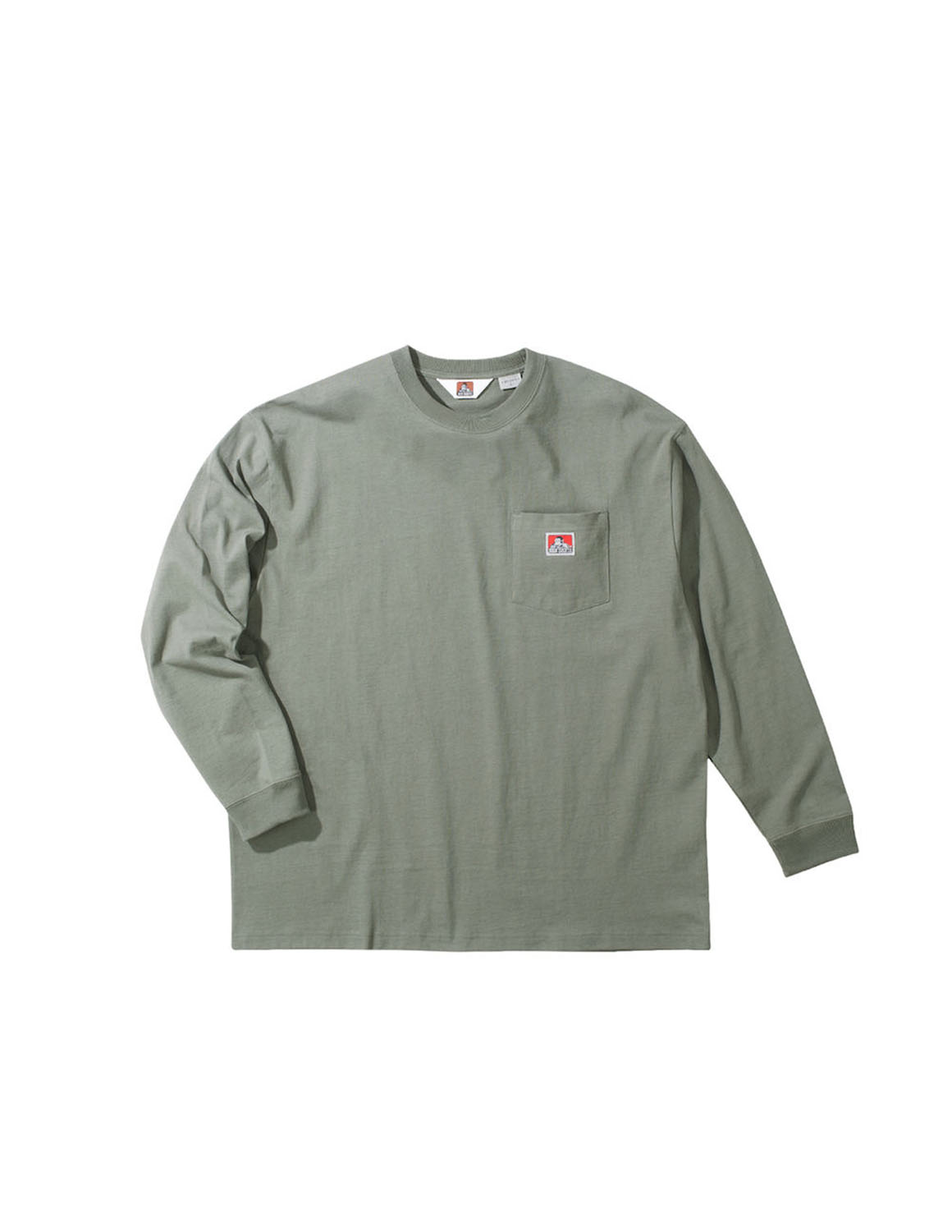 大きいサイズ 長袖Tシャツ カットソー メンズ BEN DAVIS カジュアル 3L 4L 5L 6L 白 緑 灰色 黒 春 秋 冬 春 秋服 胸ポケット ピスネーム ロゴ 袖口リブ | BEN DAVIS | 02