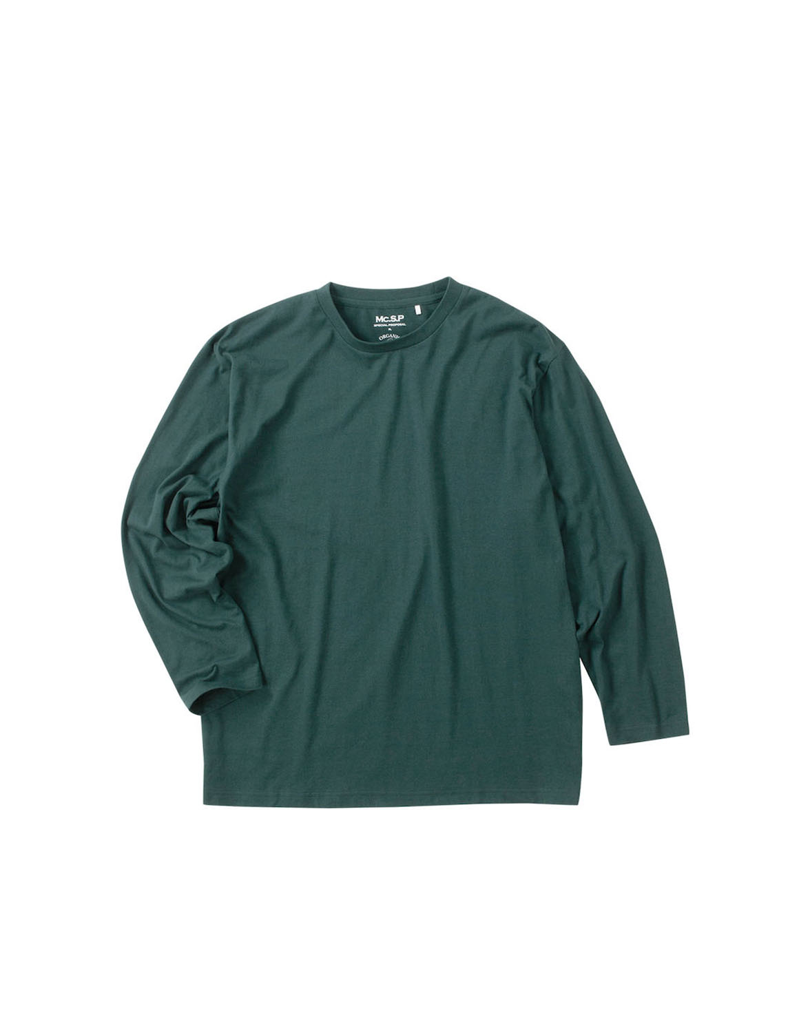 大きいサイズ Tシャツ カットソー メンズ クルーネック 長袖  オーガニックコットン 3L 4L 5L 6L 7L 8L カジュアル 橙 緑 紺 黒 春 秋 冬 |  | 02