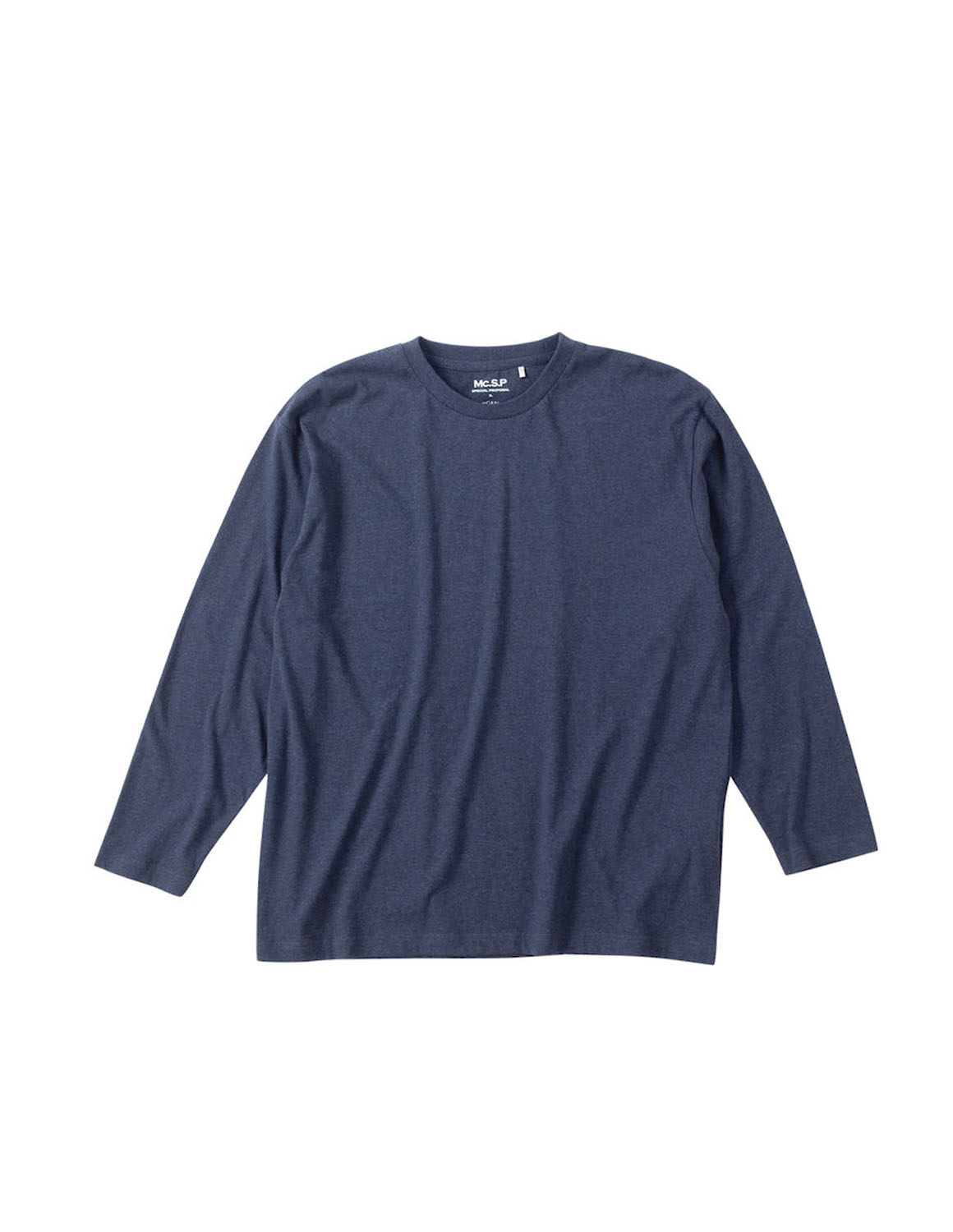 大きいサイズ Tシャツ カットソー メンズ クルーネック 長袖  オーガニックコットン 3L 4L 5L 6L 7L 8L カジュアル 橙 緑 紺 黒 春 秋 冬 |  | 03