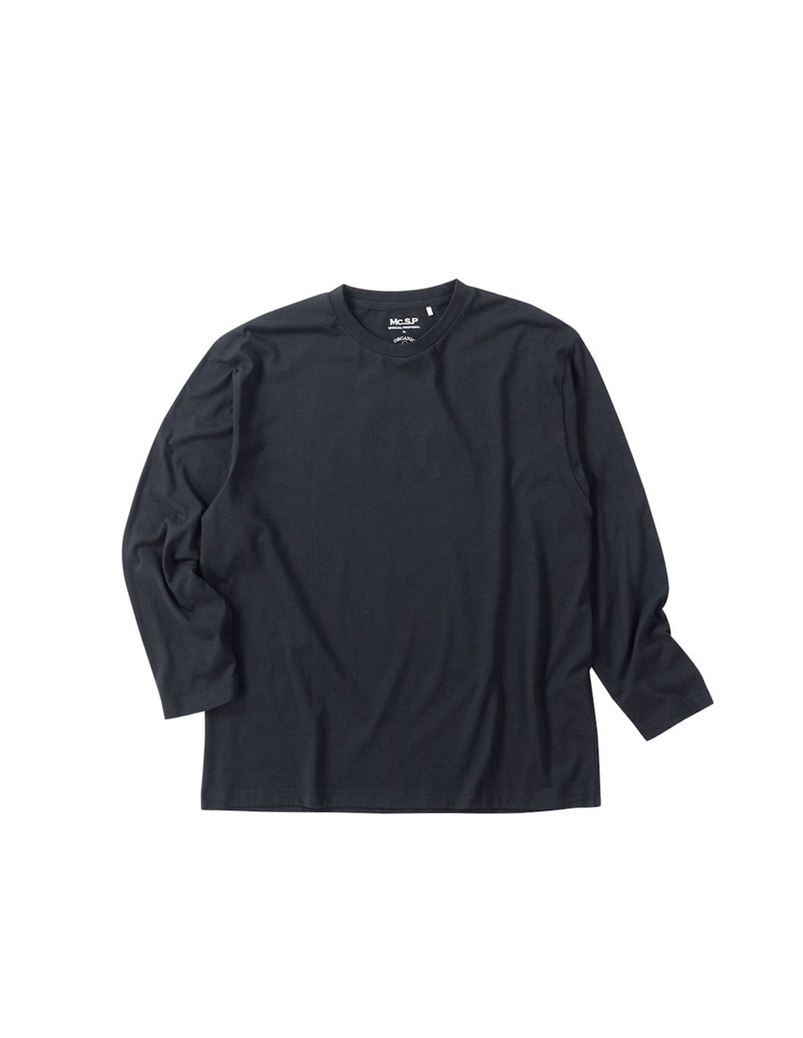 大きいサイズ Tシャツ カットソー メンズ クルーネック 長袖  オーガニックコットン 3L 4L 5L 6L 7L 8L カジュアル 橙 緑 紺 黒 春 秋 冬 |  | 04