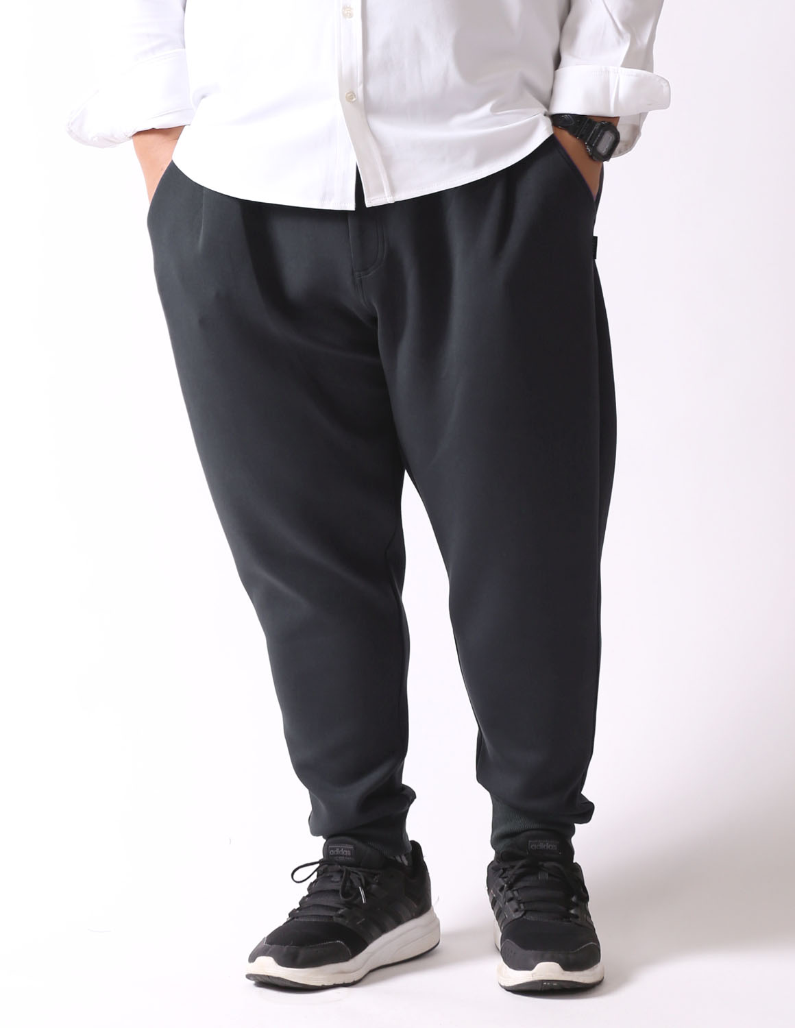 大きいサイズ メンズ ジョガーパンツ ズボン ストレッチ ゆったり 無地