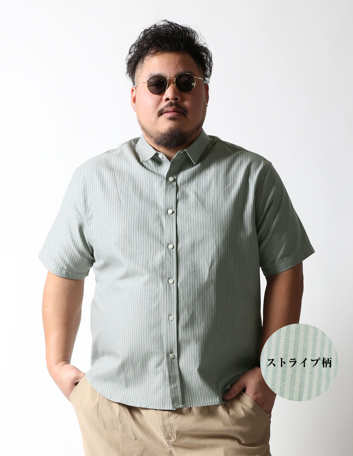 大きいサイズ 半袖シャツ メンズ 白鯨 classic 日本人男性(平均171cm