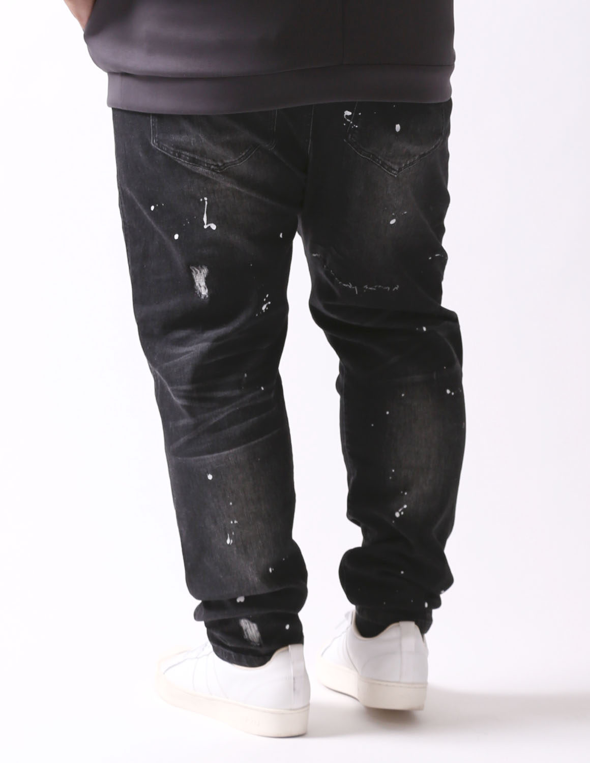 大きいサイズ メンズ スキニー デニム ストレッチ テーパード ダメージ ペンキ ヒゲ カジュアル QZILLA 感鯨デニム クラッシュ2.0 |  | 14