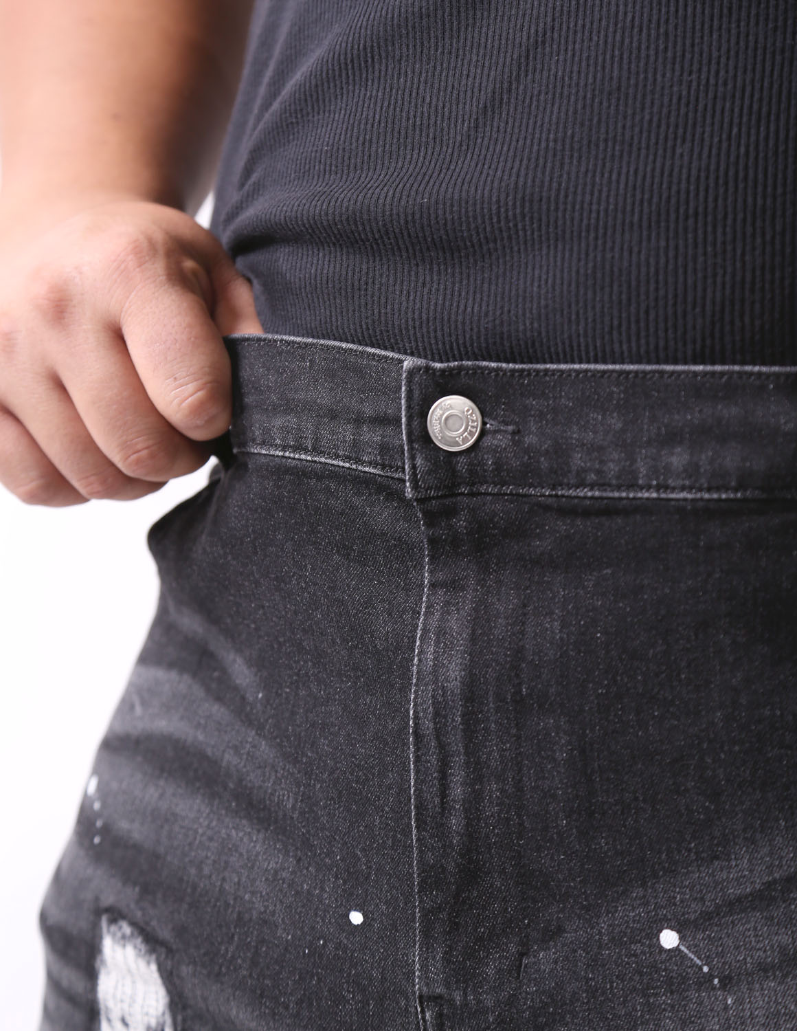 大きいサイズ メンズ スキニー デニム ストレッチ テーパード ダメージ ペンキ ヒゲ カジュアル QZILLA 感鯨デニム クラッシュ2.0 |  | 15