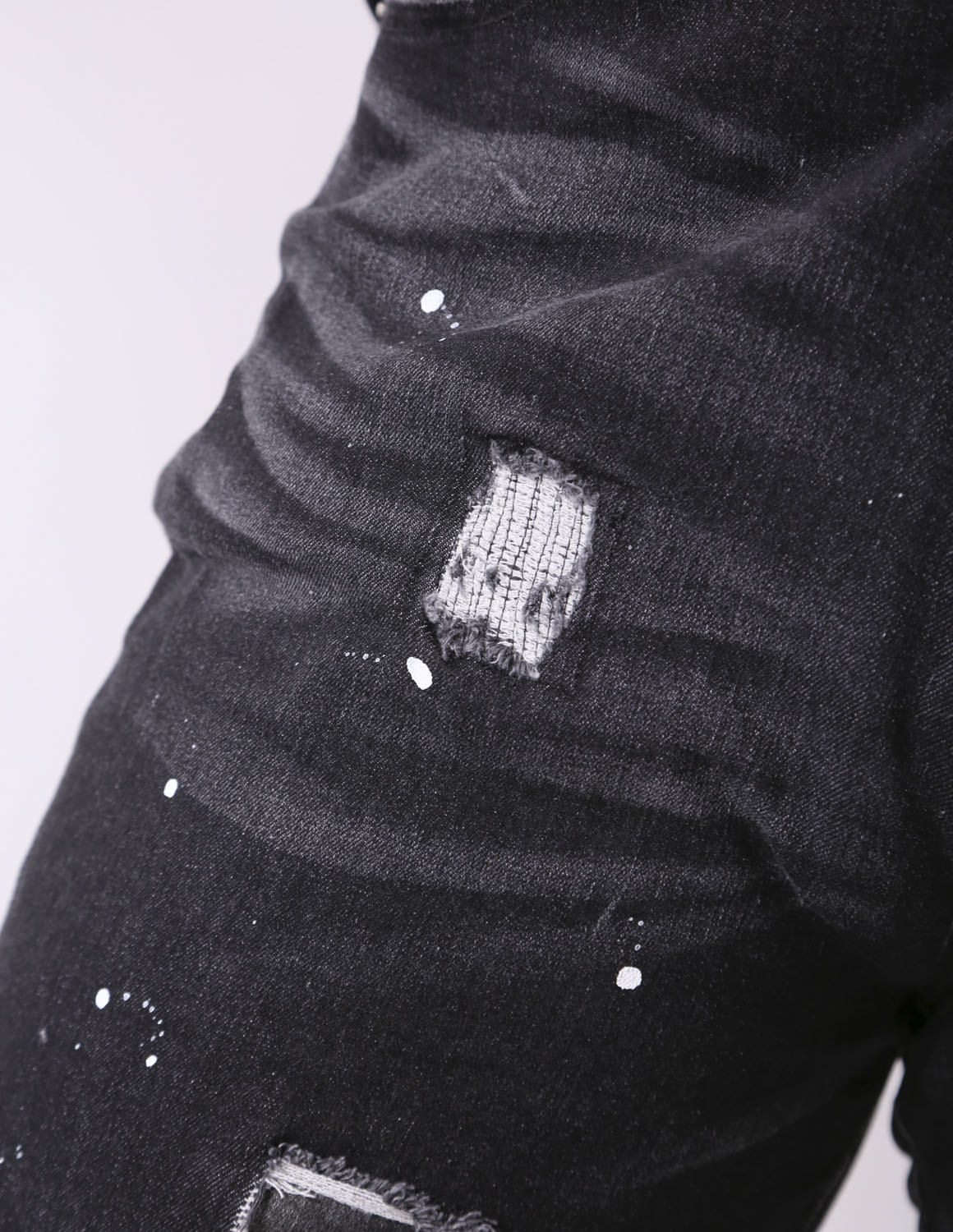 大きいサイズ メンズ スキニー デニム ストレッチ テーパード ダメージ ペンキ ヒゲ カジュアル QZILLA 感鯨デニム クラッシュ2.0 |  | 22