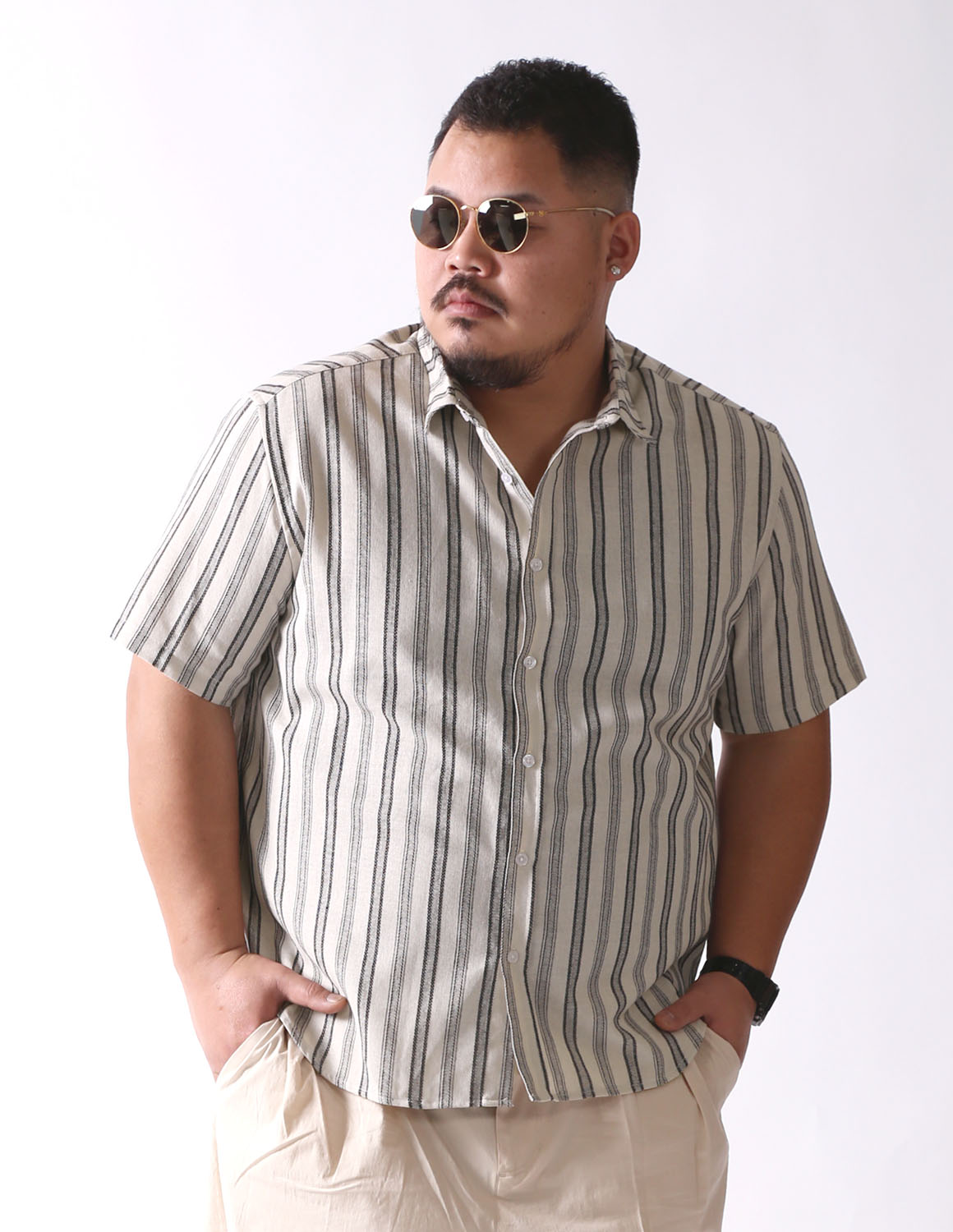 大きいサイズ 半袖 シャツ メンズ QZILLA 白鯨 Undulate