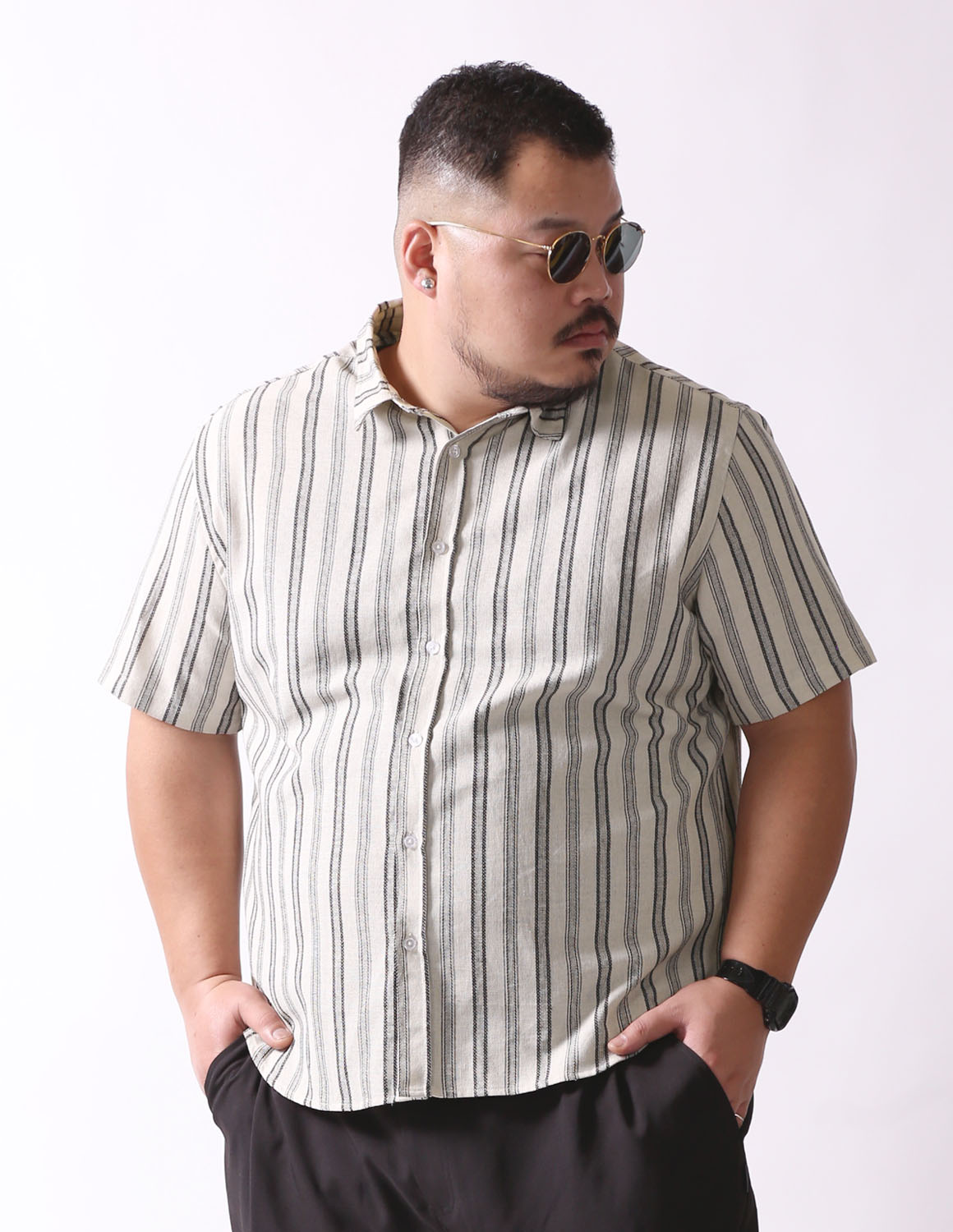 大きいサイズ 半袖 シャツ メンズ QZILLA 白鯨 Undulate