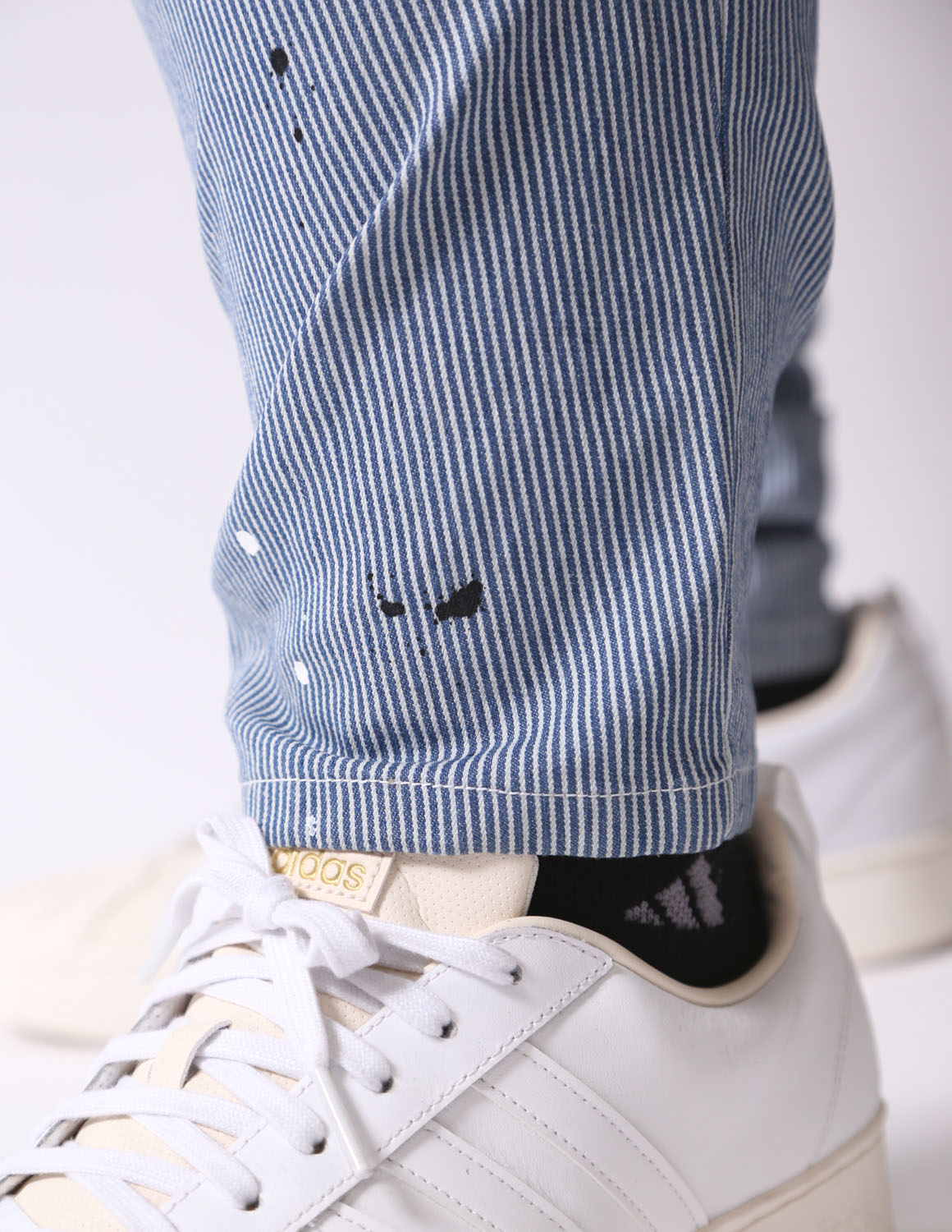 大きいサイズ ワイド テーパードパンツ メンズ QZILLA 感鯨 Hickory Splash! ダメージ ペンキ 加工 ストレッチ カジュアル 春 夏 秋 |  | 18