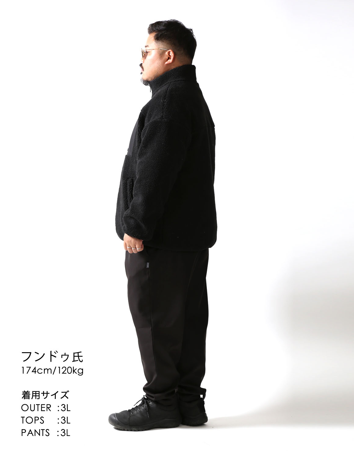 大きいサイズ フリースジャケット メンズ  QZILLA ソフトボア 異素材ポケット ラバーワッペン 2L 3L 4L 5L カジュアル 白 黒 春 秋 冬 |  | 09