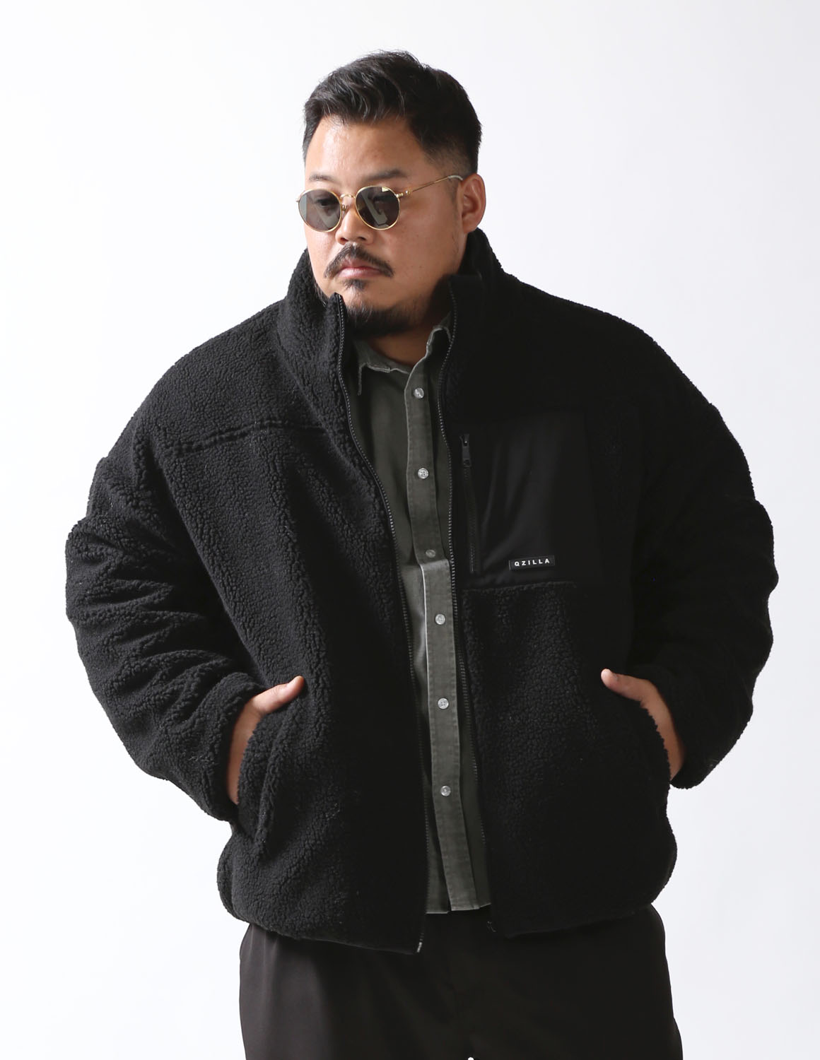 大きいサイズ OUTLET ソフトボア ジャケット アウター ハイネック メンズ カジュアル 2L 3L 4L 5L QZILLA |  | 02