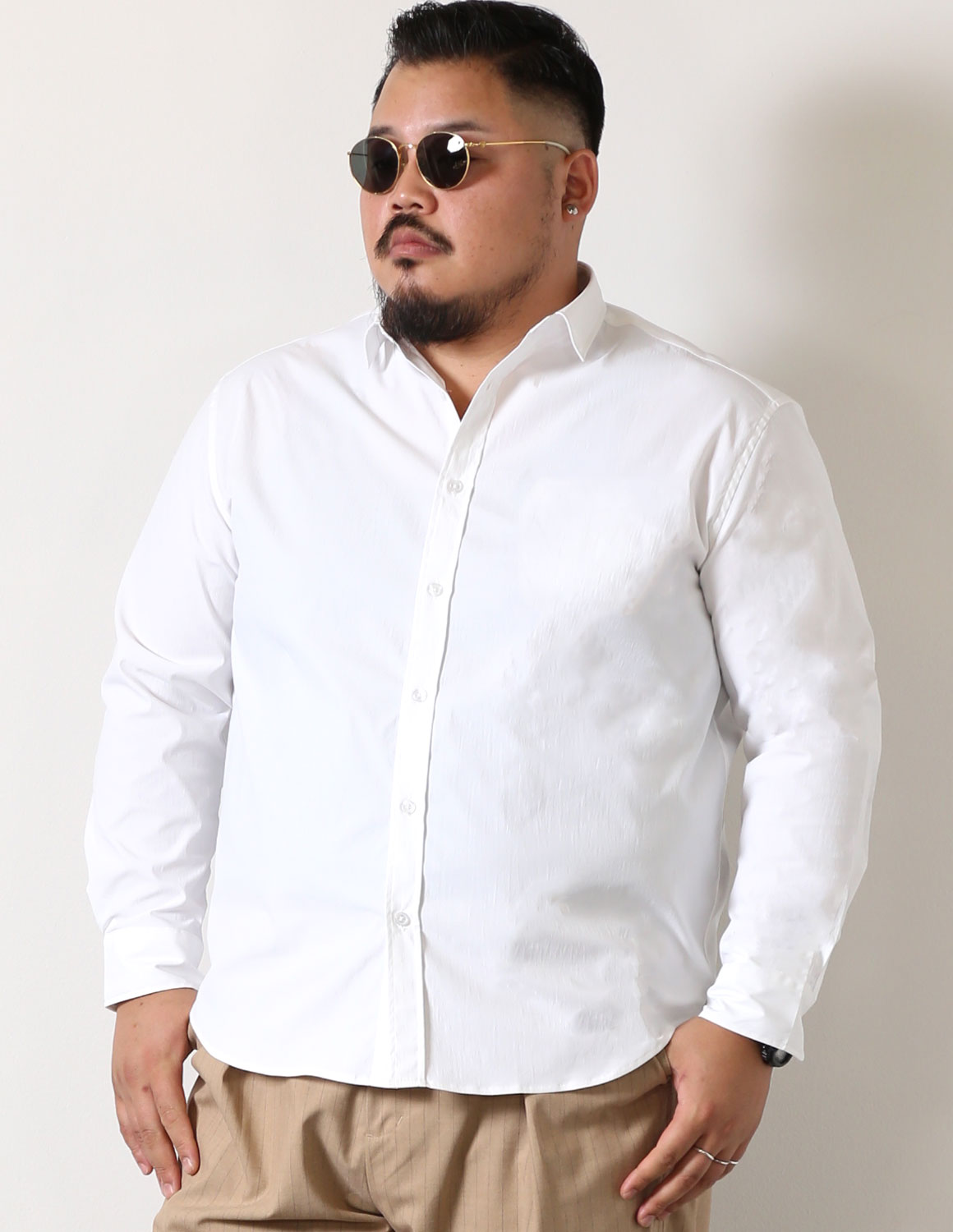 大きいサイズ Mo,de in Japan×QZILLA 白鯨 NOTO SNOW 長袖シャツ 撥水 防汚 ストレッチ 日本人男性(平均171cm)のための感激丈 予約販売10月中旬発送予定 |  | 01