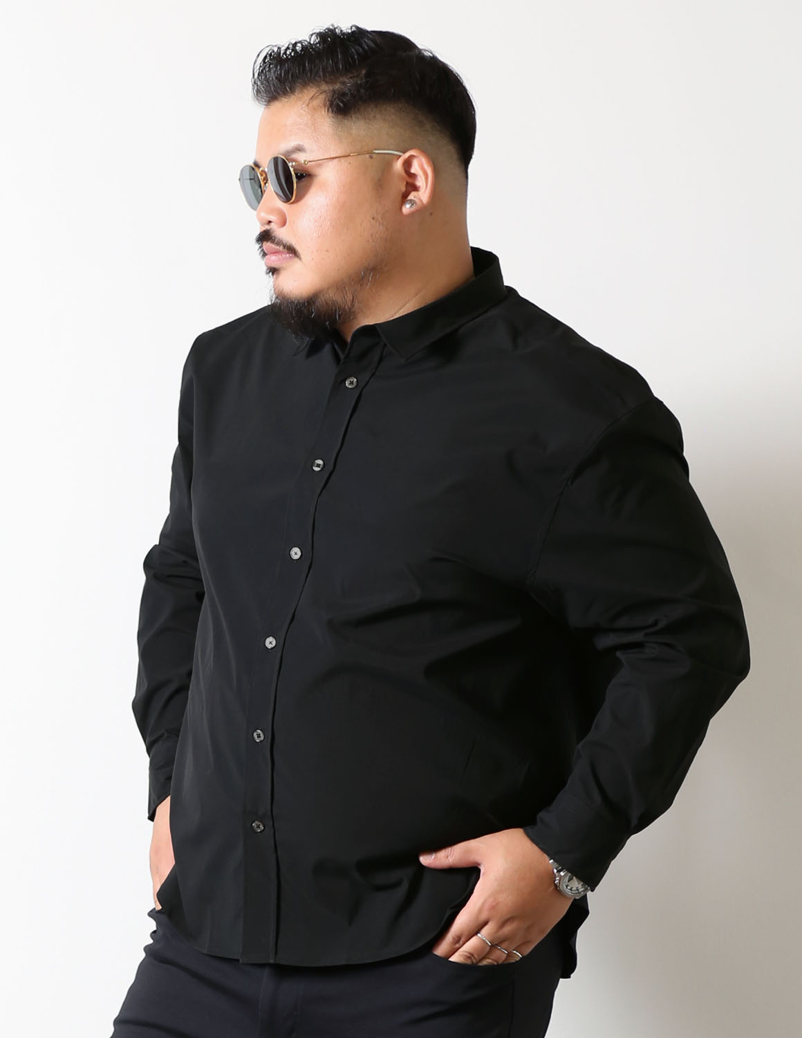 ひろゆき 氏 × NOTOSNOW コラボ 大きいサイズ メンズ シャツ 長袖シャツ ストレッチ 防汚 ぽっちゃり 秋 冬 春 夏 2L 3L 4L 5L |  | 02