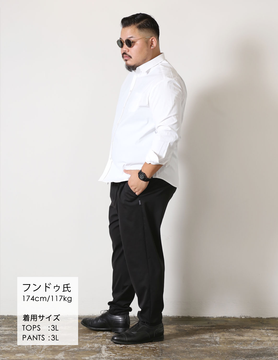 大きいサイズ Mo,de in Japan×QZILLA 白鯨 NOTO SNOW 長袖シャツ 撥水 防汚 ストレッチ 日本人男性(平均171cm)のための感激丈 予約販売10月中旬発送予定 |  | 03