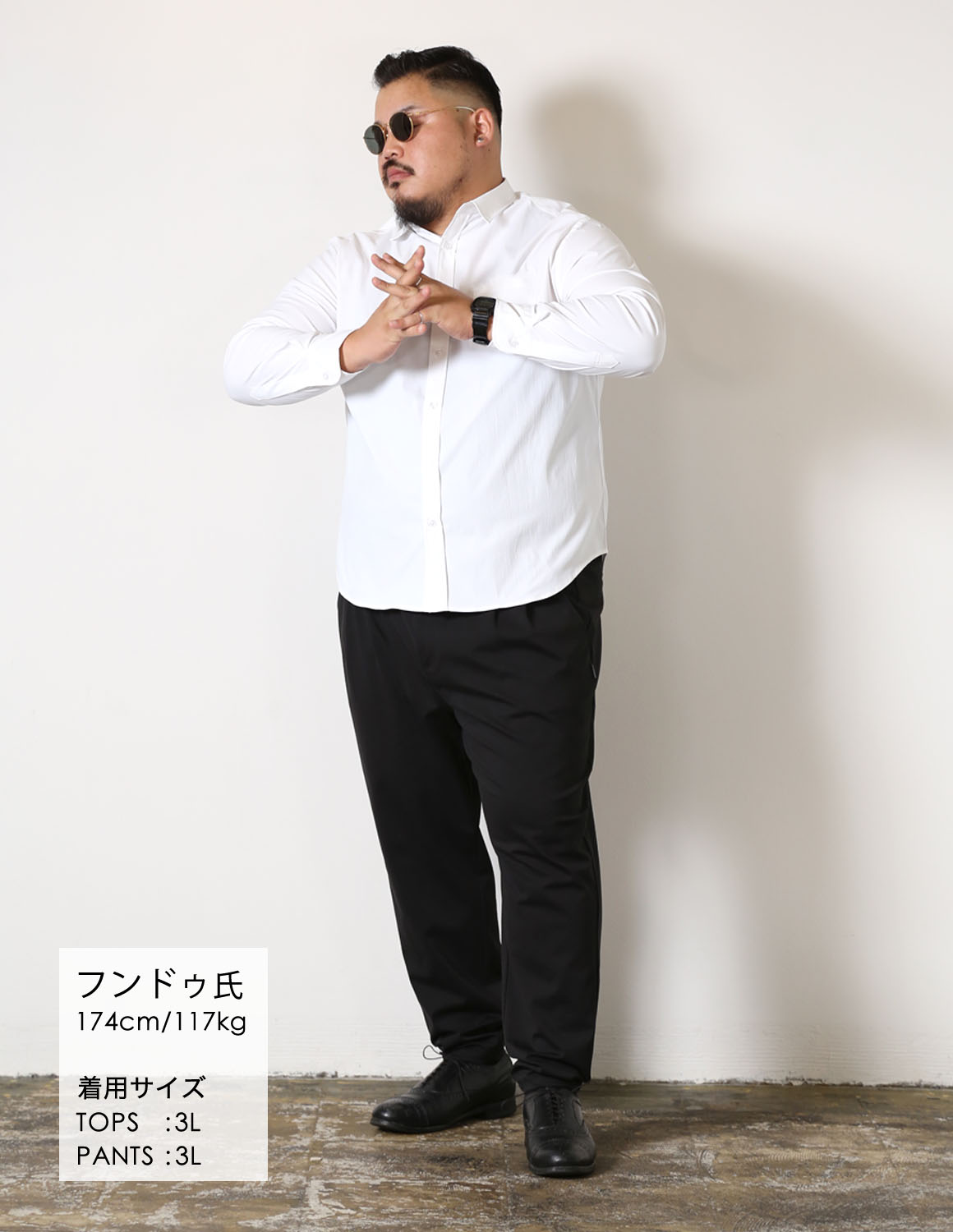 大きいサイズ Mo,de in Japan×QZILLA 白鯨 NOTO SNOW 長袖シャツ 撥水 防汚 ストレッチ 日本人男性(平均171cm)のための感激丈 予約販売10月中旬発送予定 |  | 05