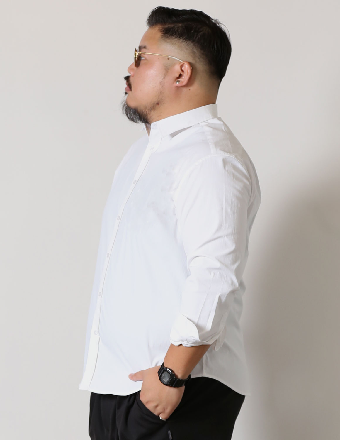 大きいサイズ Mo,de in Japan×QZILLA 白鯨 NOTO SNOW 長袖シャツ 撥水 防汚 ストレッチ 日本人男性(平均171cm)のための感激丈 予約販売10月中旬発送予定 |  | 18