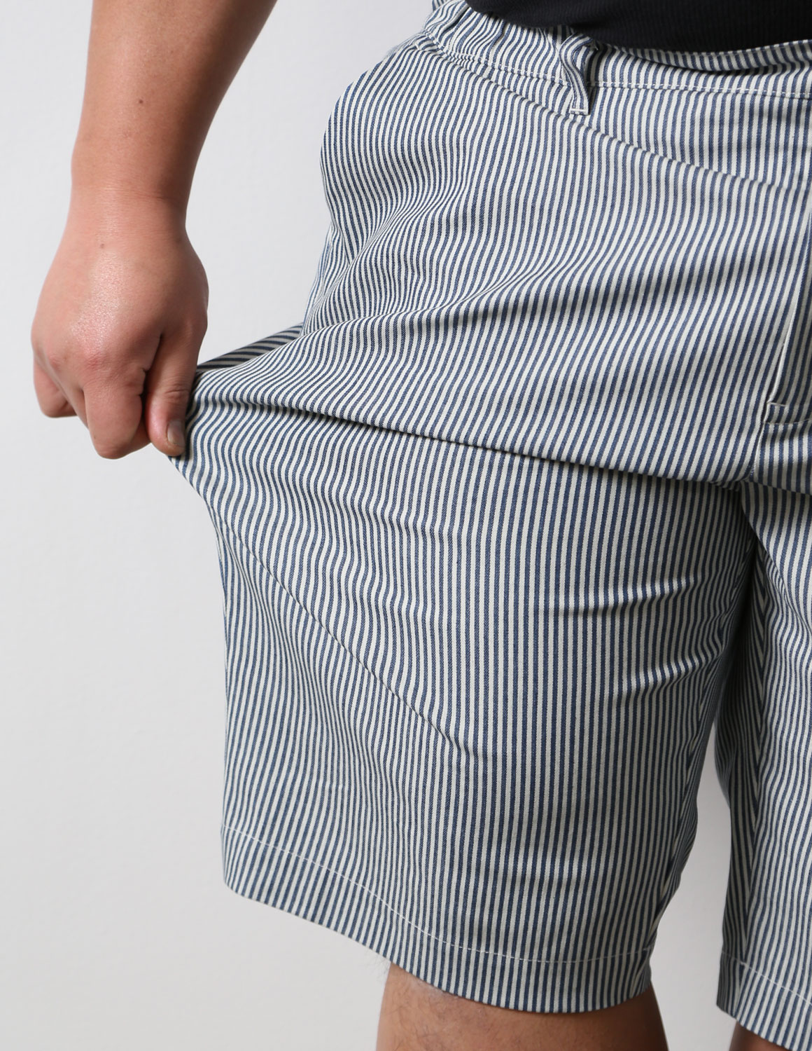 大きいサイズ ハーフパンツ メンズ ヒッコリー 柄 ストレッチ 2L 3L 4L