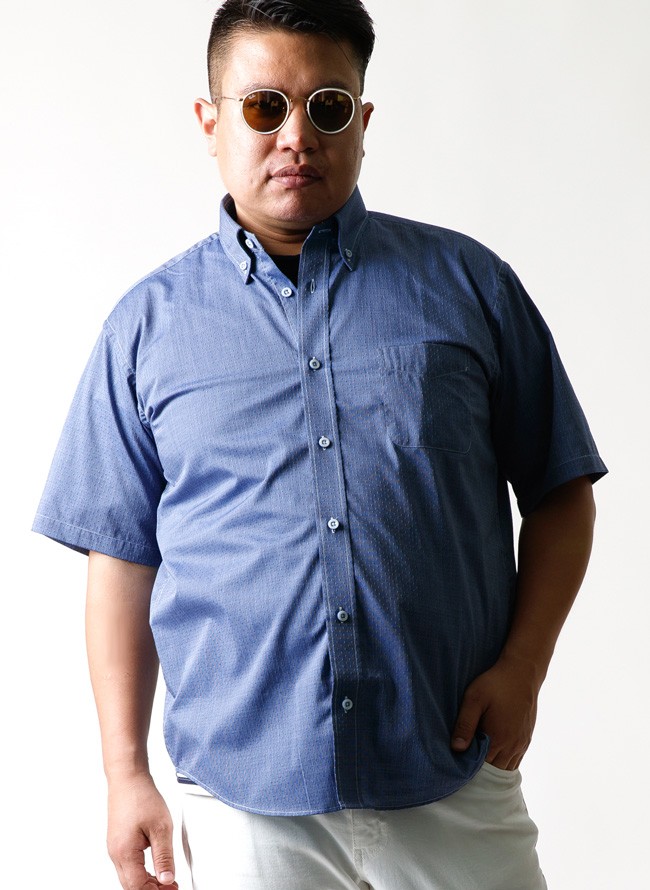 大きいサイズ 半袖シャツ カジュアルシャツ メンズ 半袖 ストレッチ イージーケア カジュアル ビジネス 上品 シック 青 春 夏 2l 3l 4l Yk005 大きいサイズ専門店 Qzilla 通販 Yahoo ショッピング