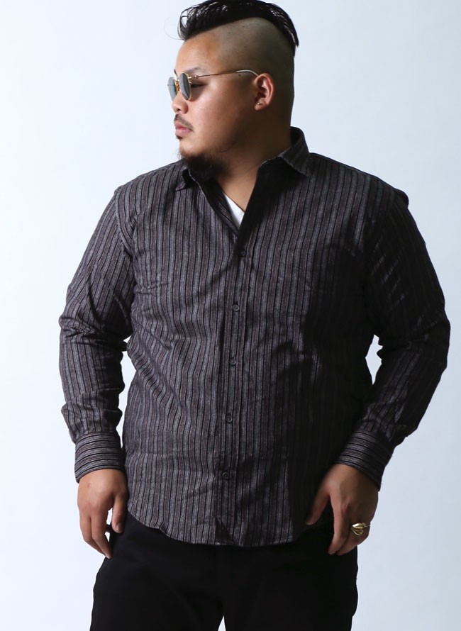 大きいサイズ カジュアルシャツ メンズ 長袖 ストライプ 暖かい 起毛 カジュアル シック 赤 黒 秋 冬 2l 3l 4l Yk019 大きいサイズ専門店 Qzilla 通販 Yahoo ショッピング